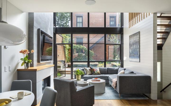 Cobble Hill Rowhouse Living Room