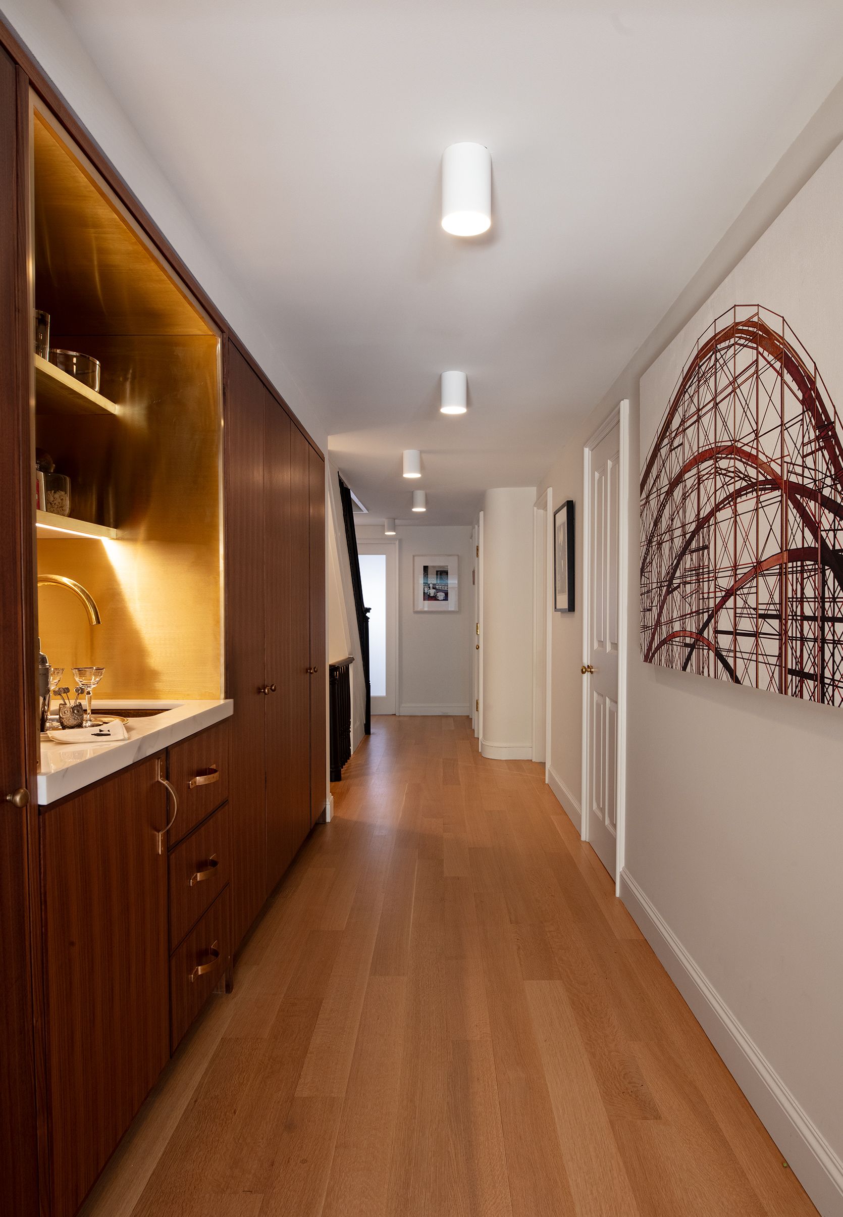 Brooklyn Heights Neo-Federal Garden Floor Hallway