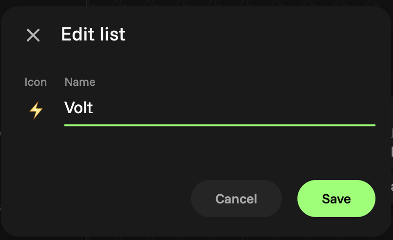 Edit list design