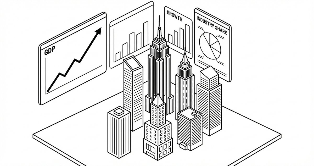 Illustration showing the big picture of the economy affecting businesses