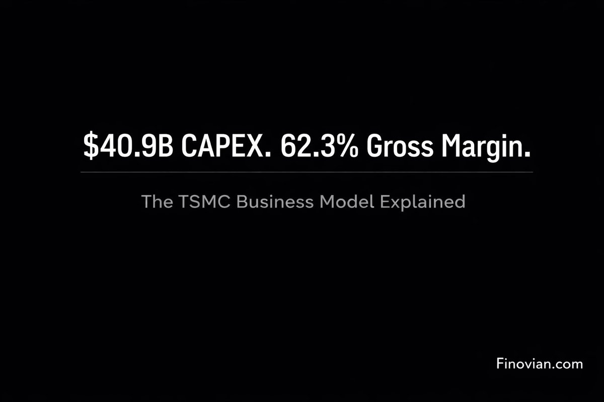 TSMC business model breakdown showing $40.9 billion CAPEX and record 62.3% gross margin in Q4 2025
