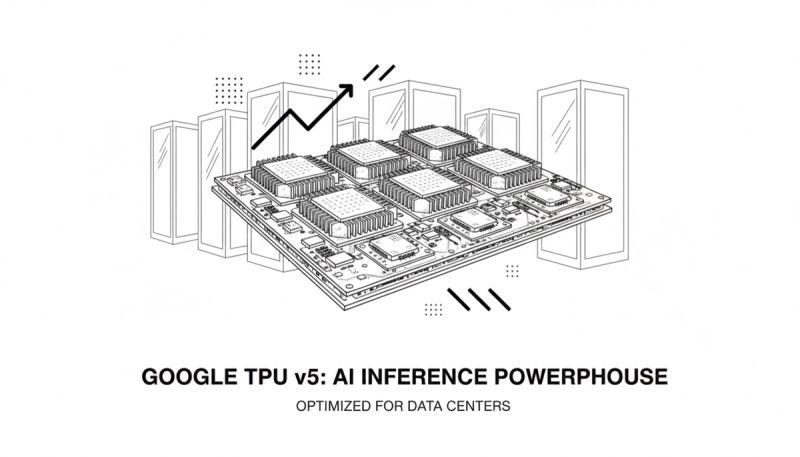 Google TPU v5 chips used for AI inference inside data centers