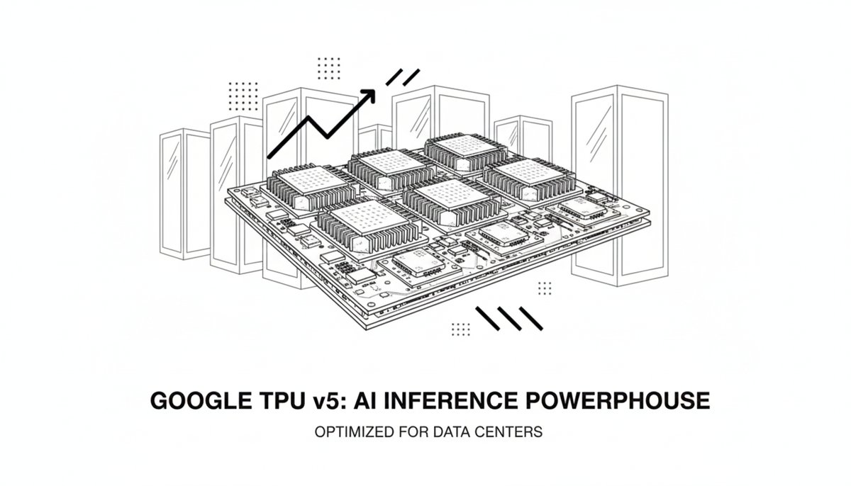 Google TPU v5 chips used for AI inference inside data centers