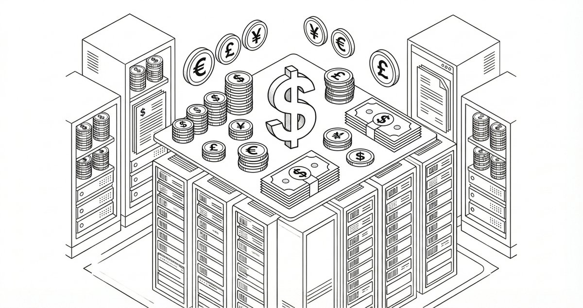 Illustration showing the U.S. dollar and global financial markets interacting