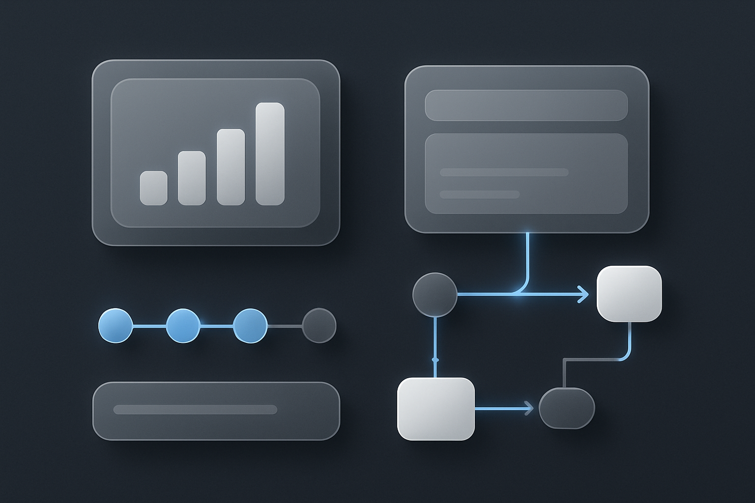 Abstract editorial image: dark neutral background with crisp UI overlays and behavioural psychology workflow cues