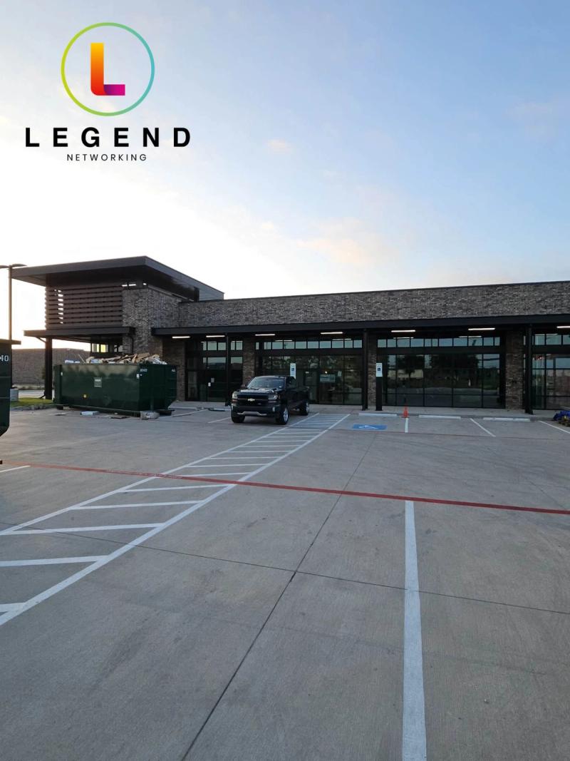 Exterior of the Young Horizon Dental building during buildout in Mesquite