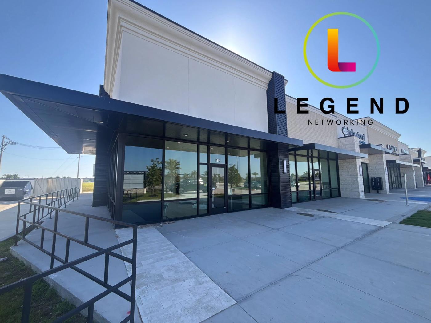 Storefront and glass entrance of the new Floss Dental office in Texas City, TX