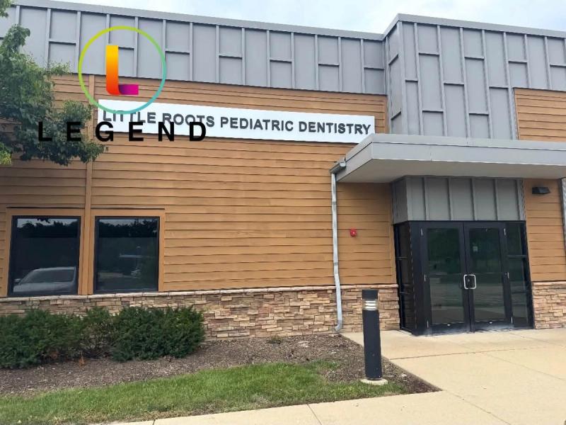 Exterior and entrance of Little Roots Pediatric Dentistry in Bartlett
