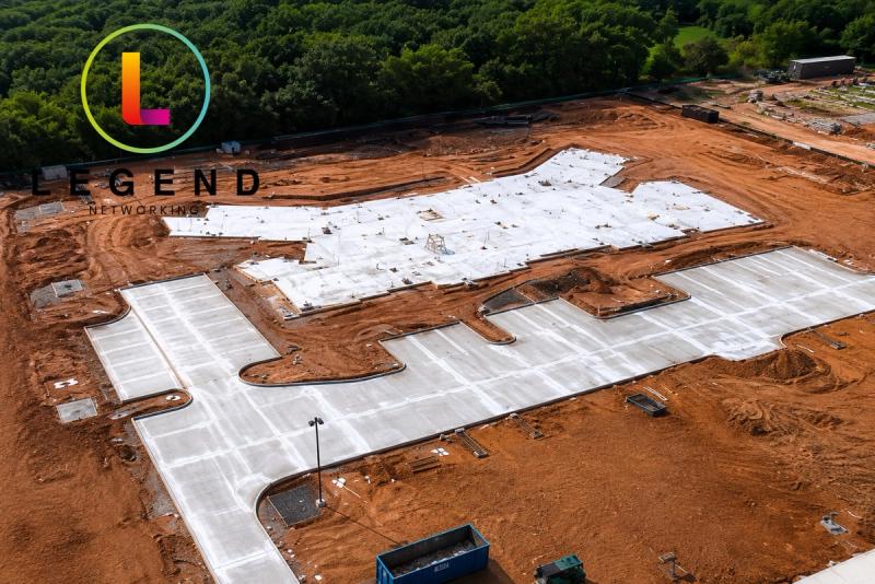 Aerial view of the Titensor Dental building site in Flower Mound during construction