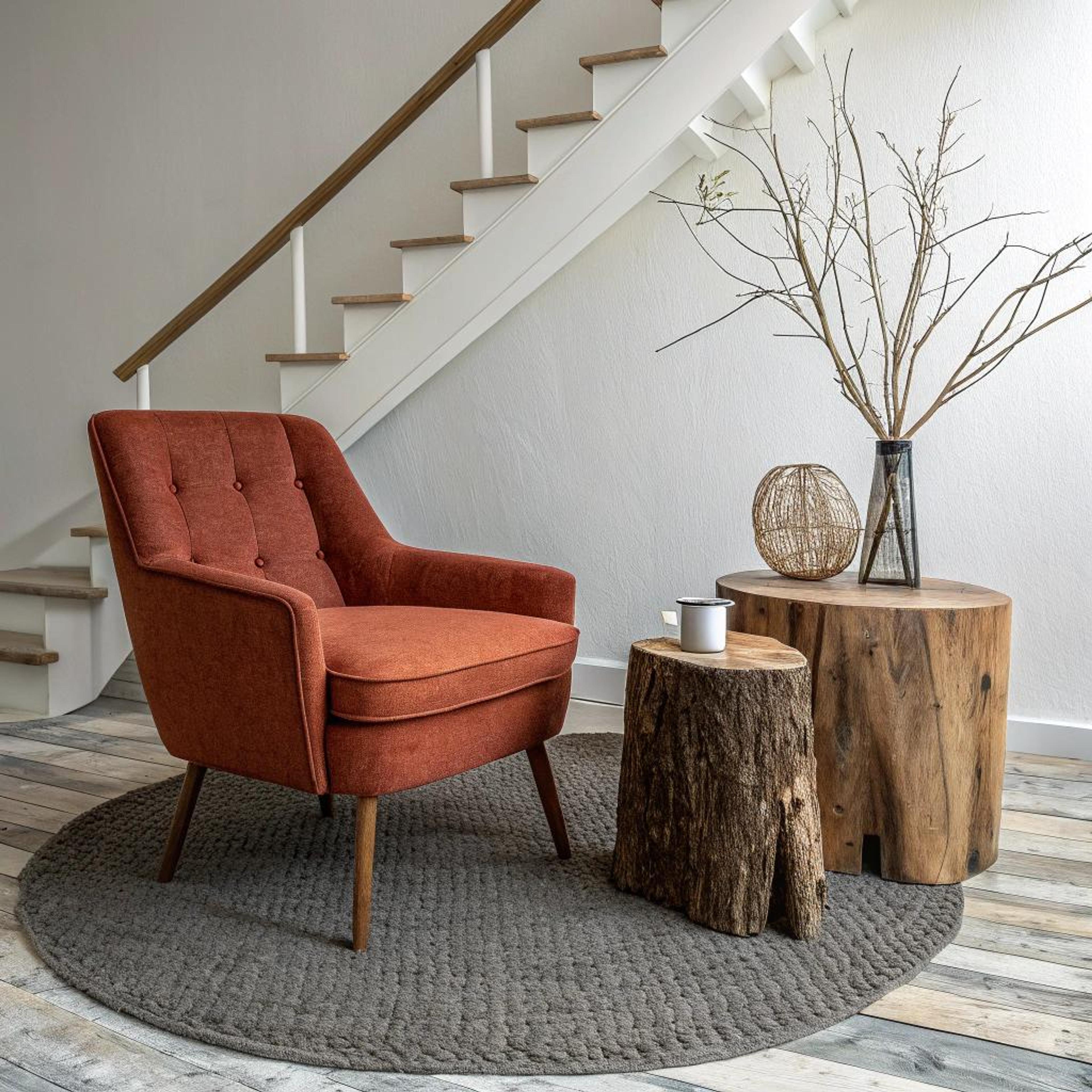 Warme hoek met draaifauteuil