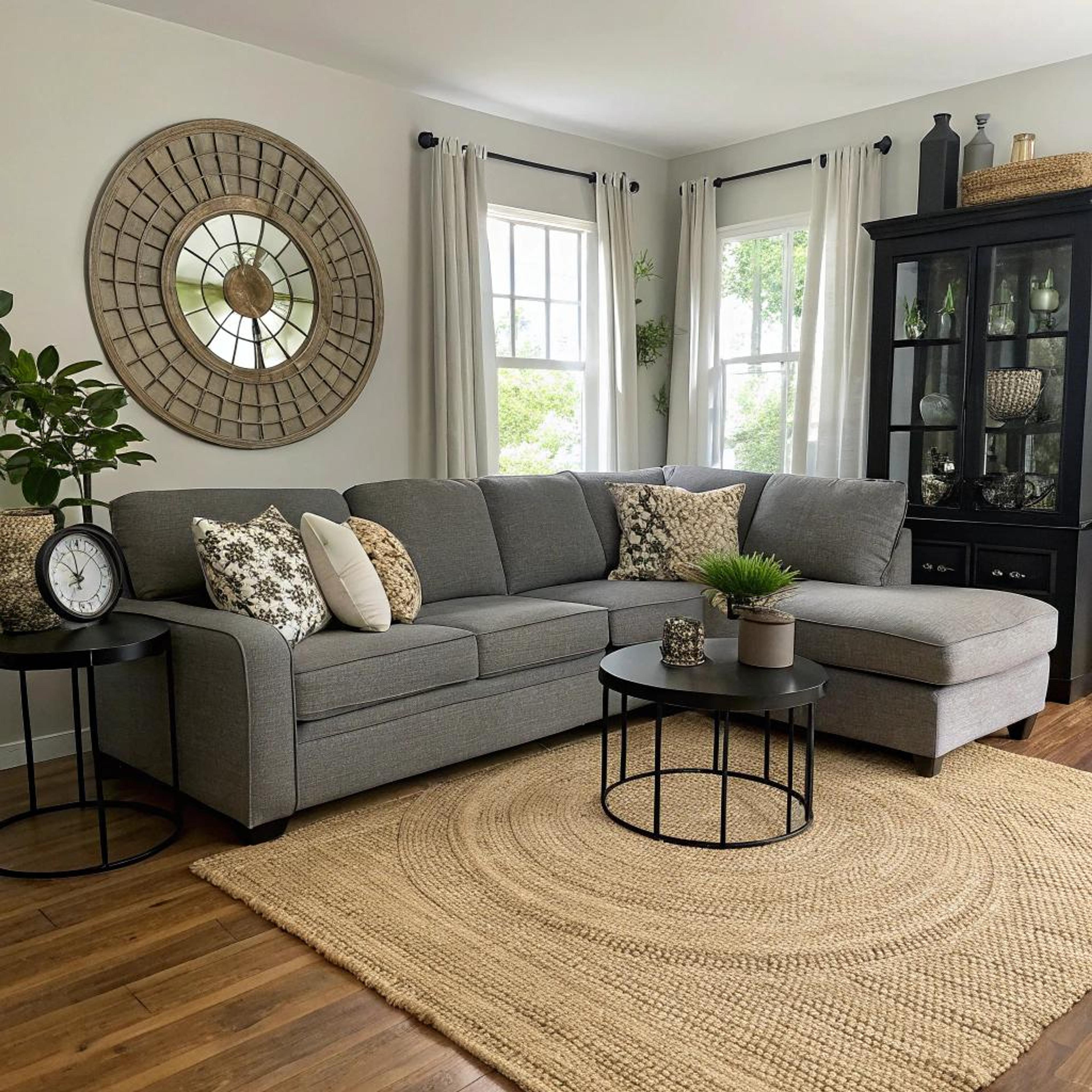 Jute kleed onder hoekbank