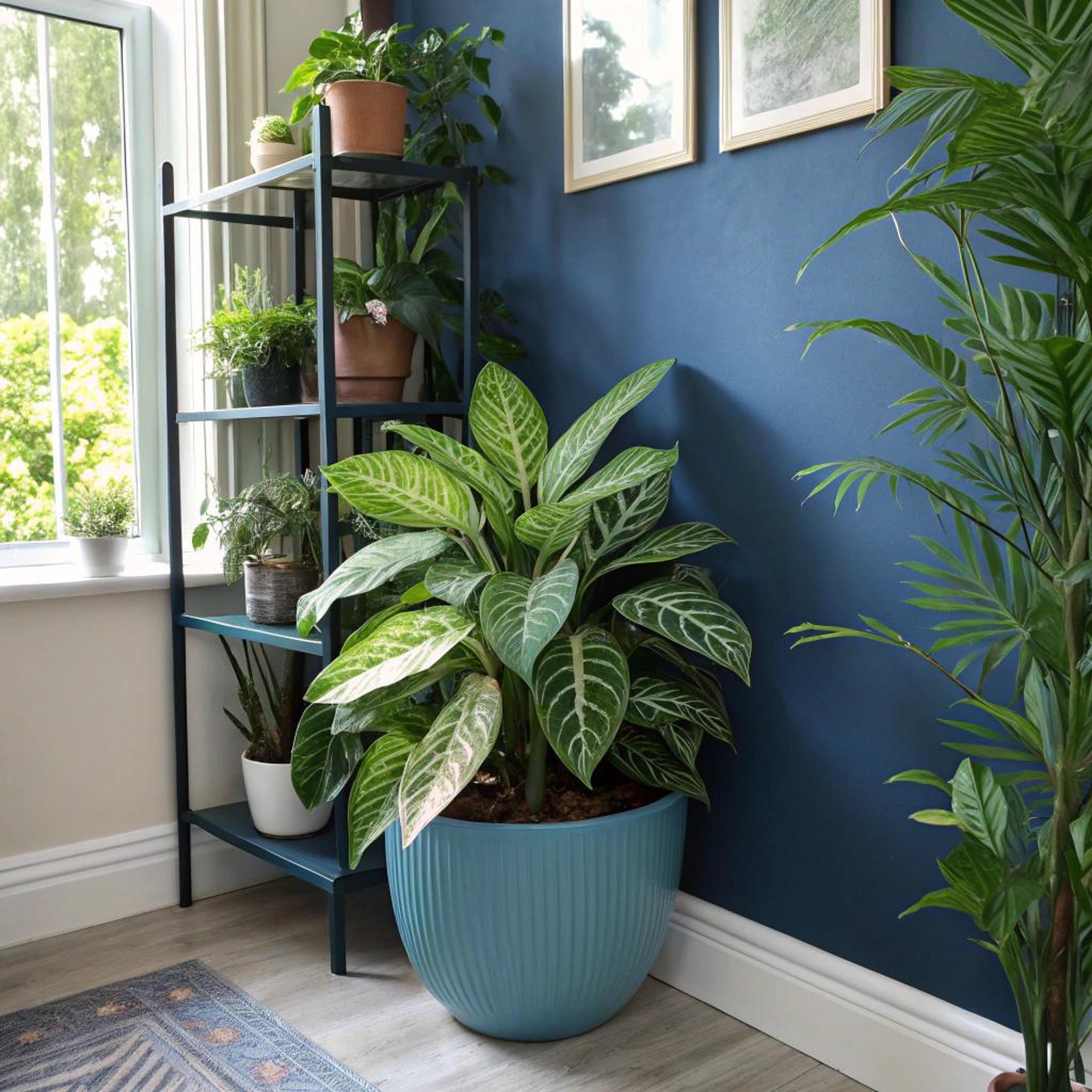 Blauwe basis voor plantenspel