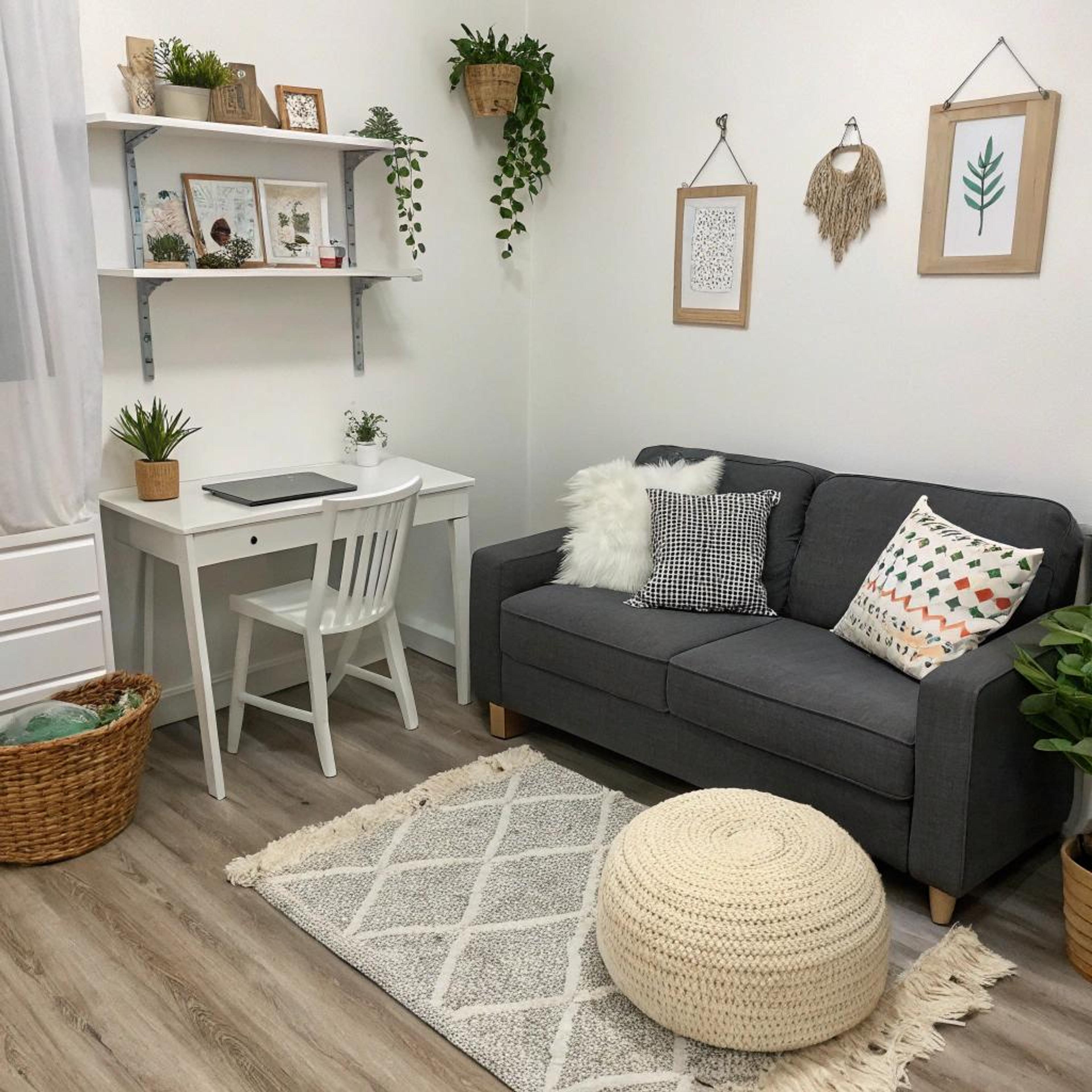 Wandplankjes met groene accenten