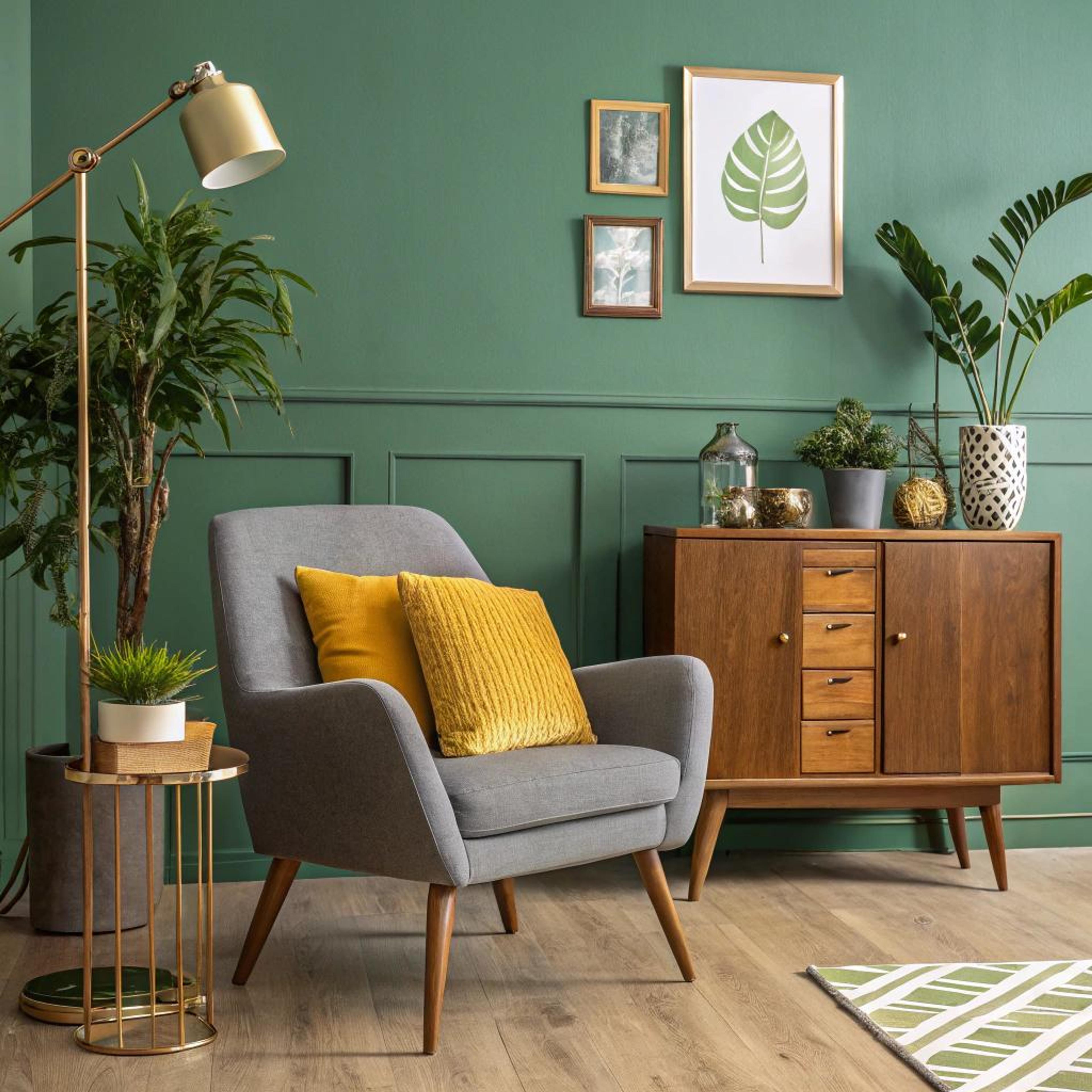 Groene muur met modern karakter