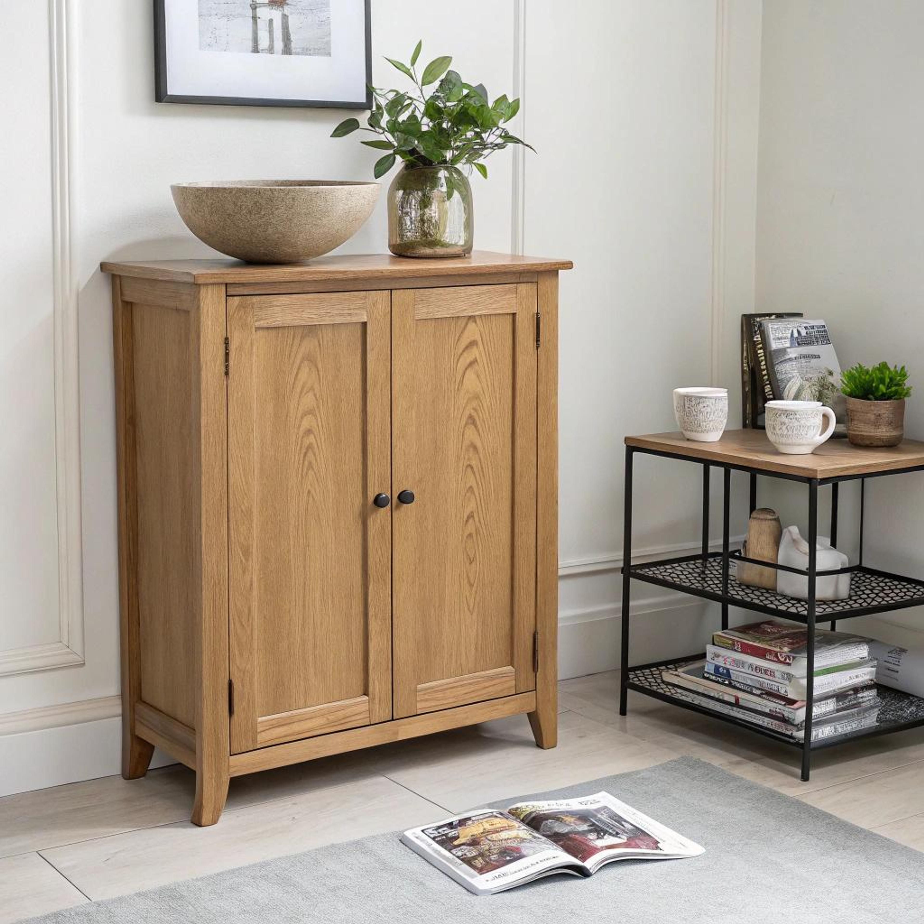 Warm houten kast als blikvanger