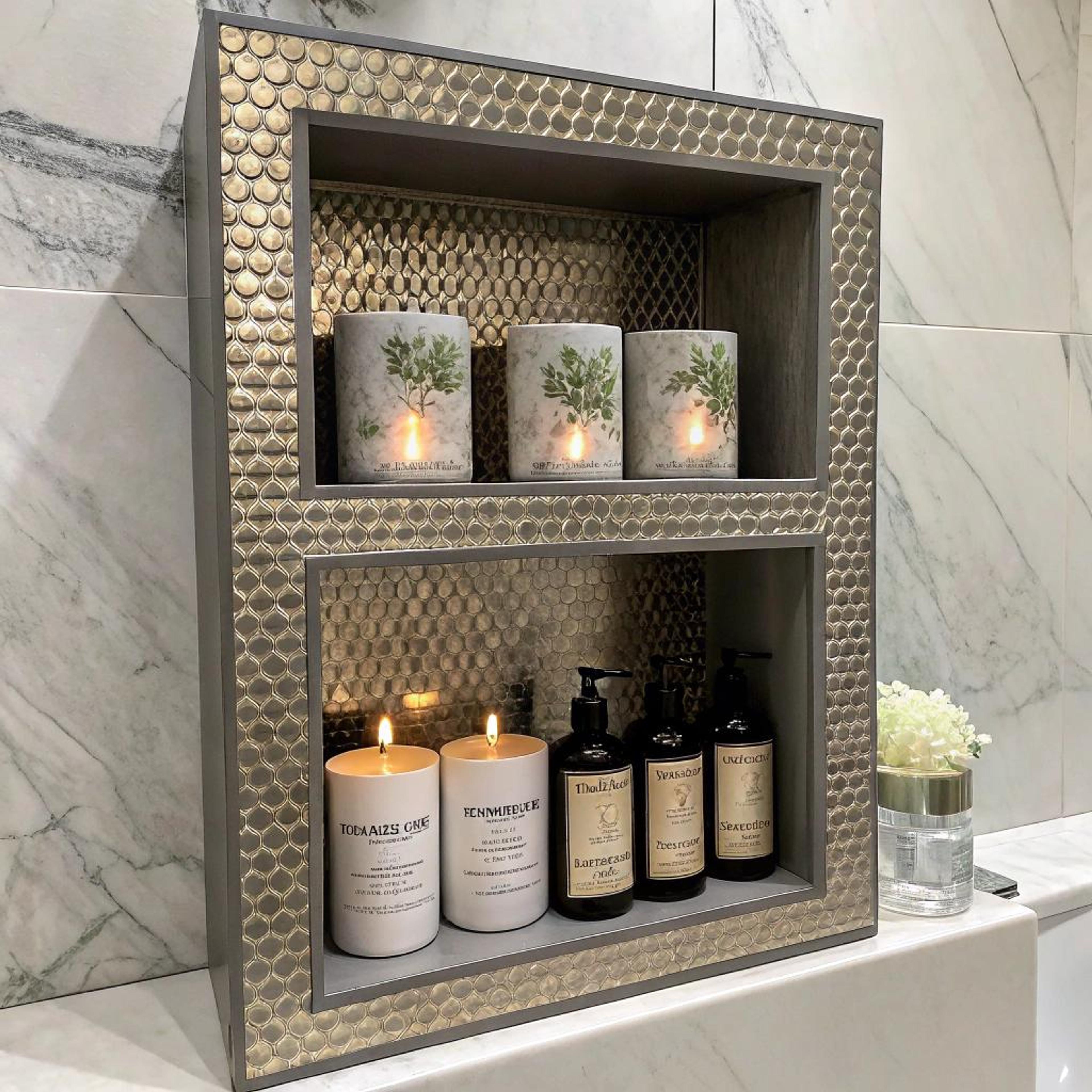 Glanzende tegels en kaarslicht