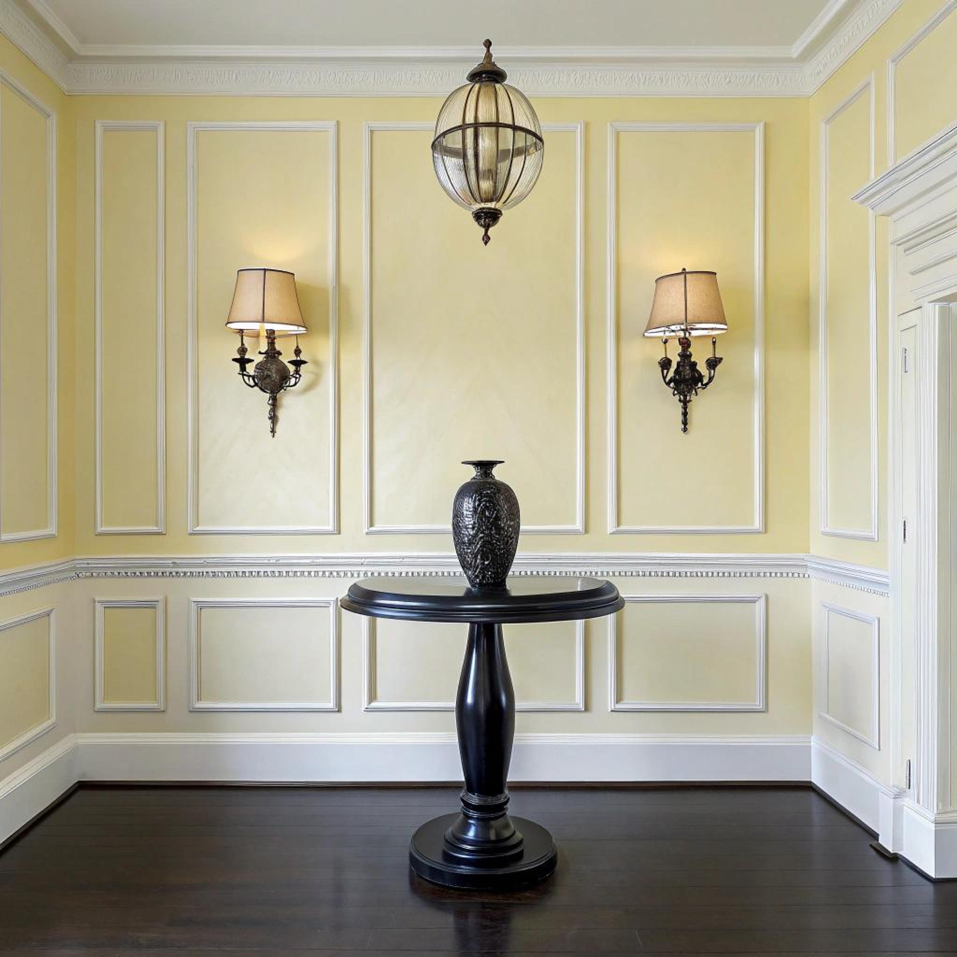 Klassiek geel met donker hout