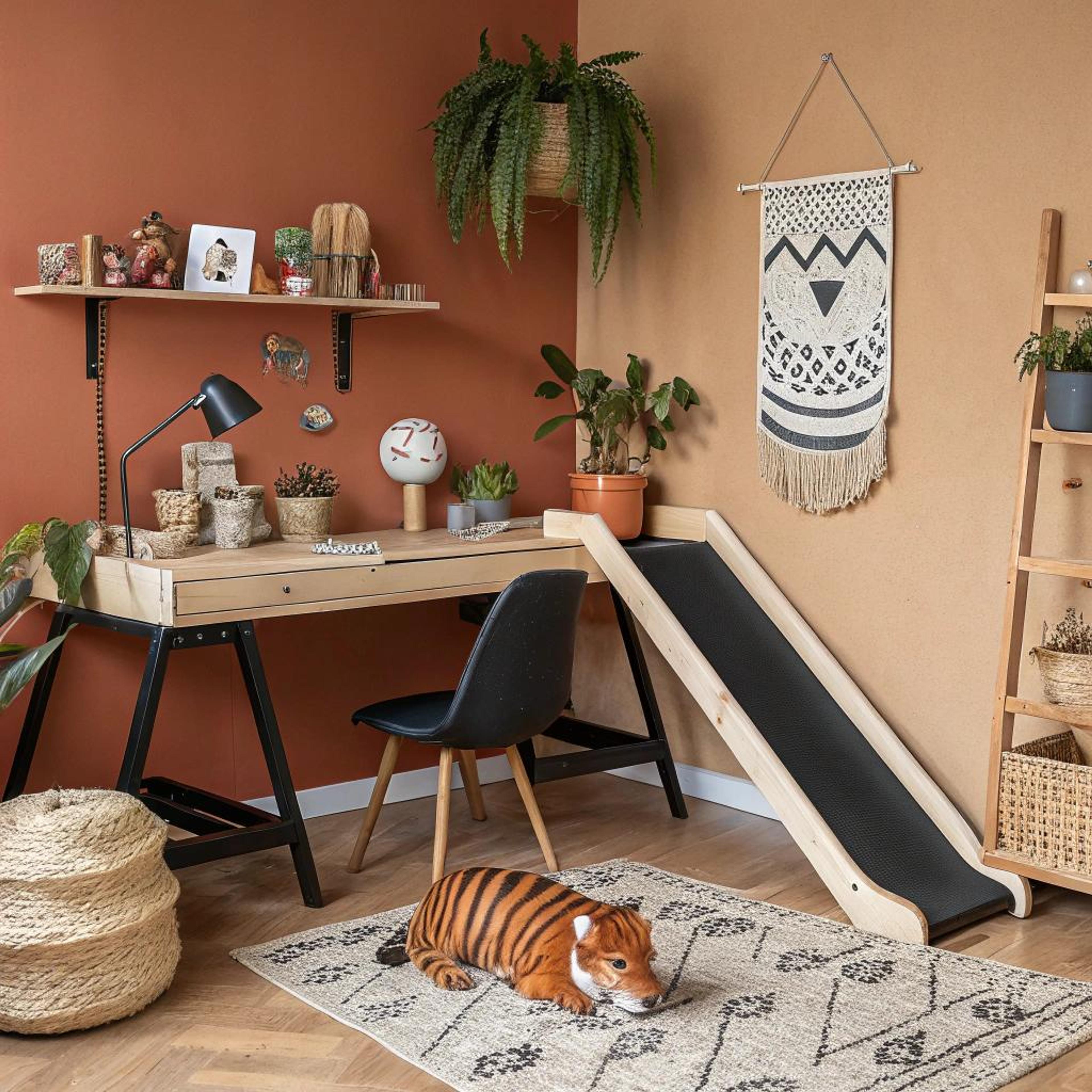 Warme tinten op werkplek