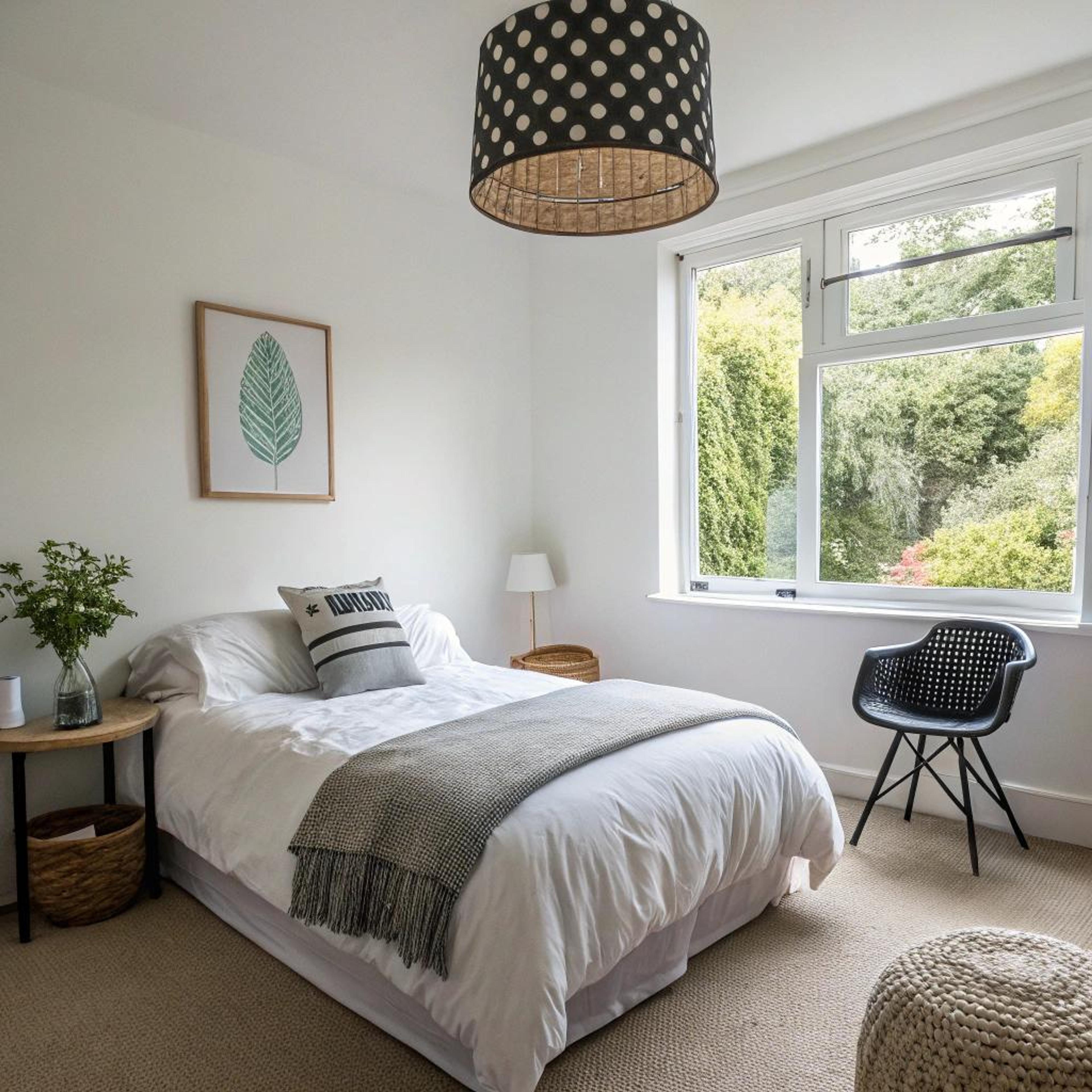 Franjeplaid en stippenlamp