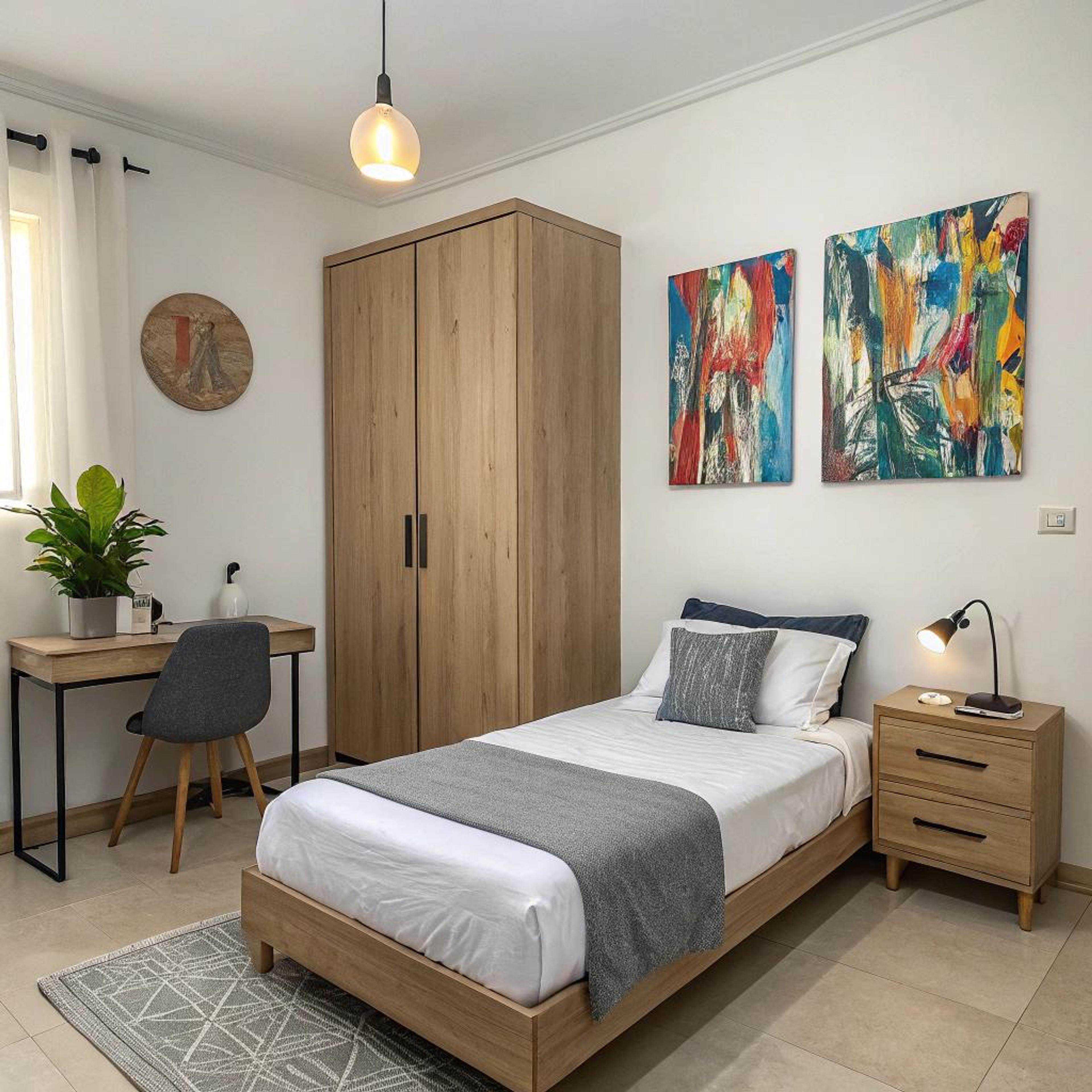 Kunst boven bed als blikvanger