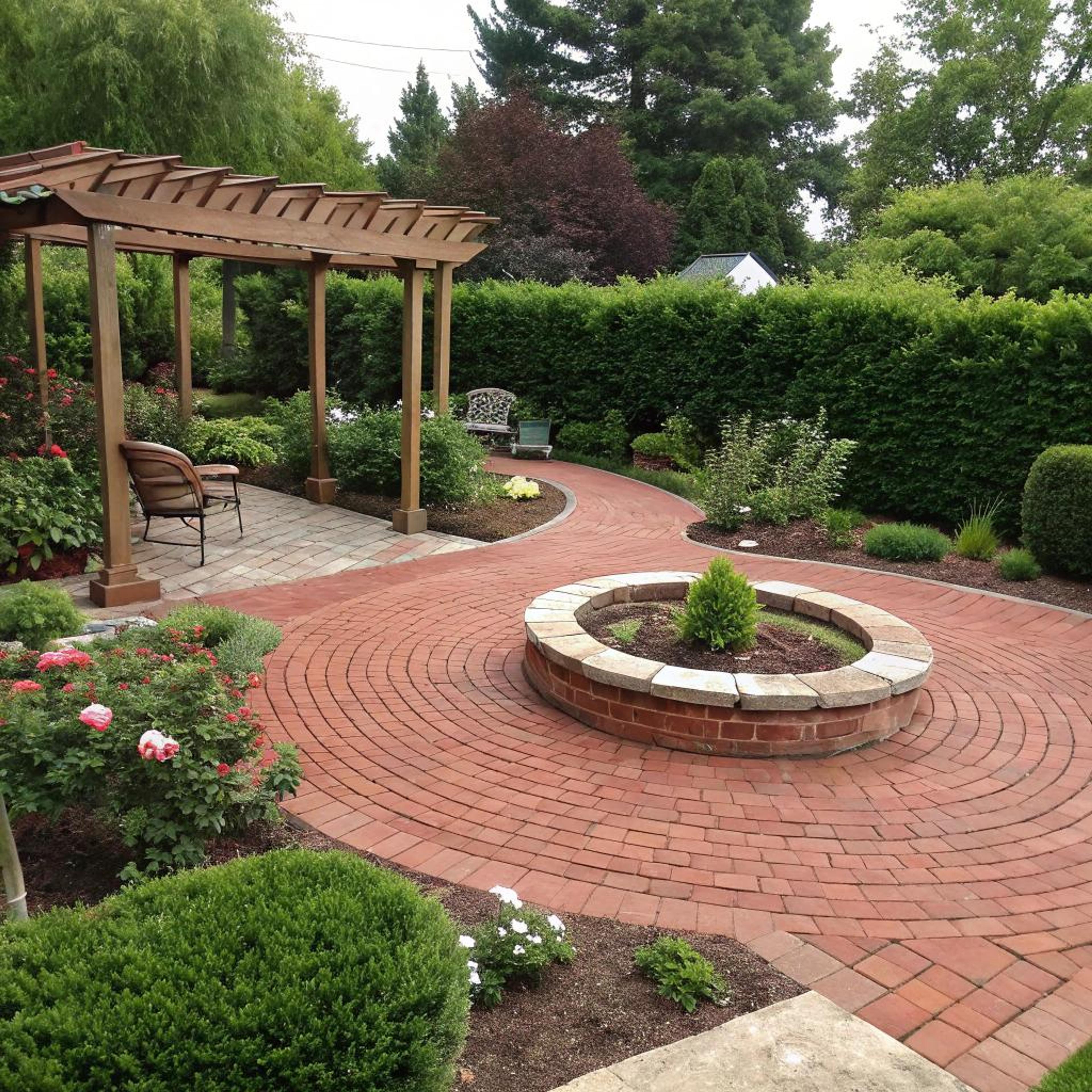 Gebogen terras met tuinborder