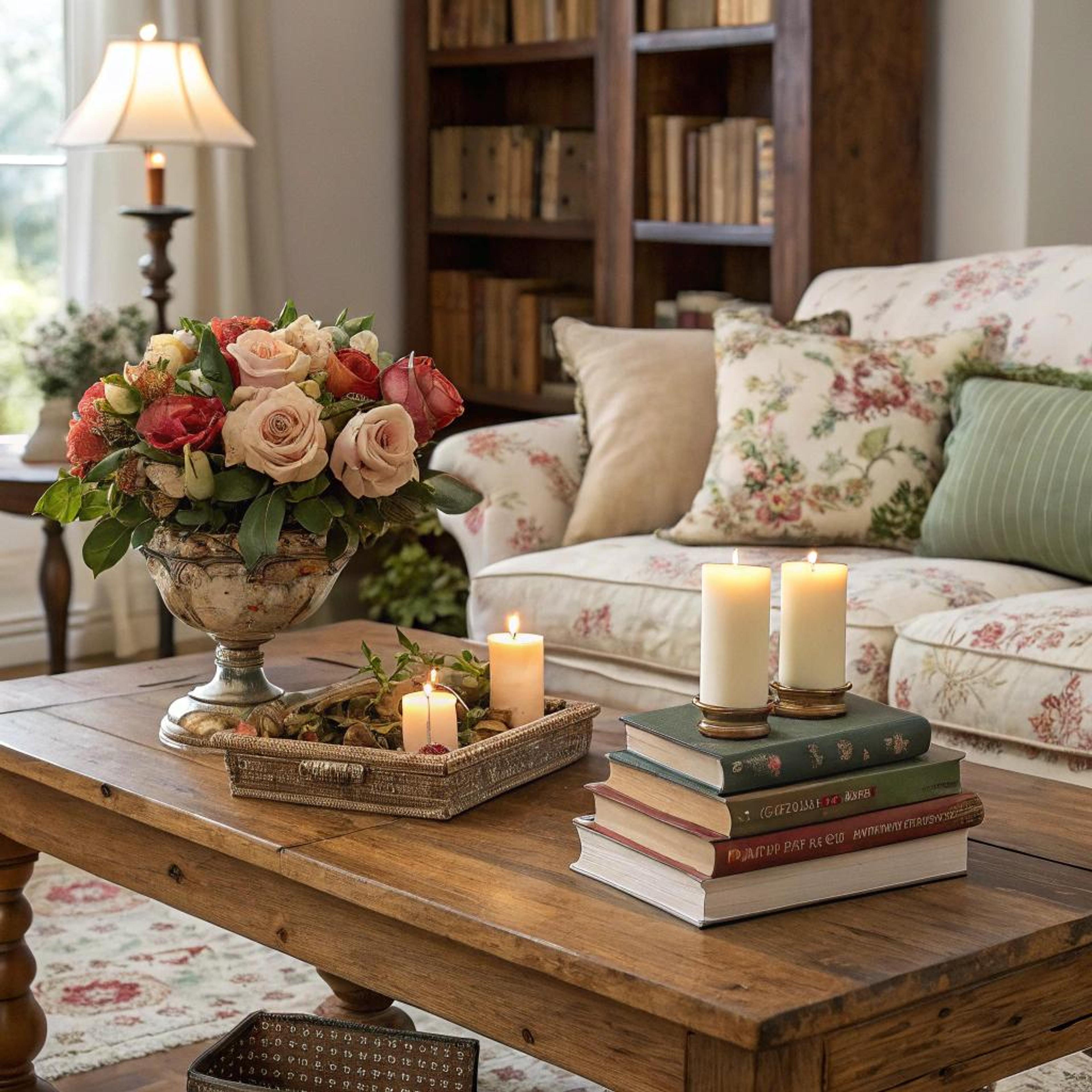 Vintage bloemen en warme houttinten