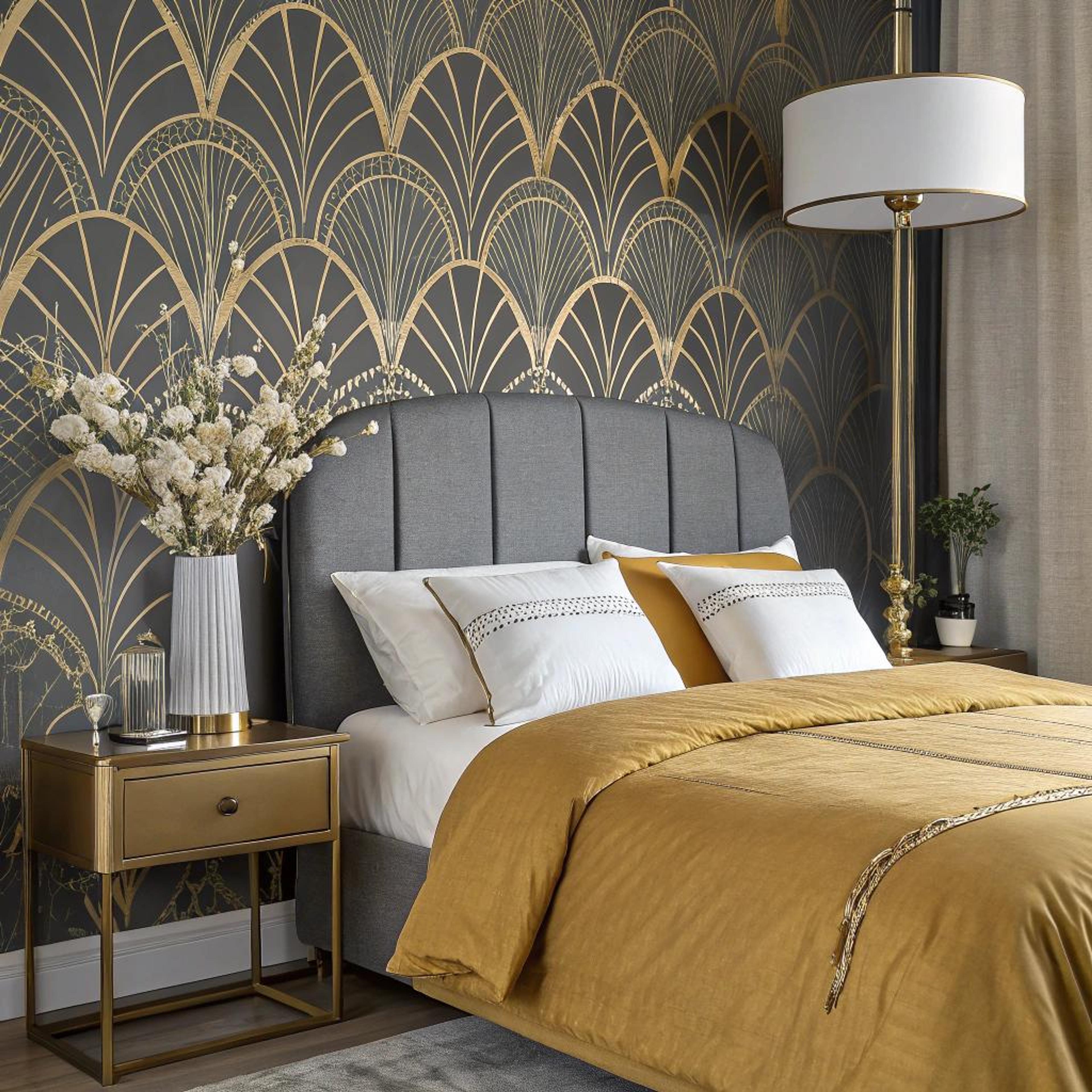Goudaccenten met elegant behang