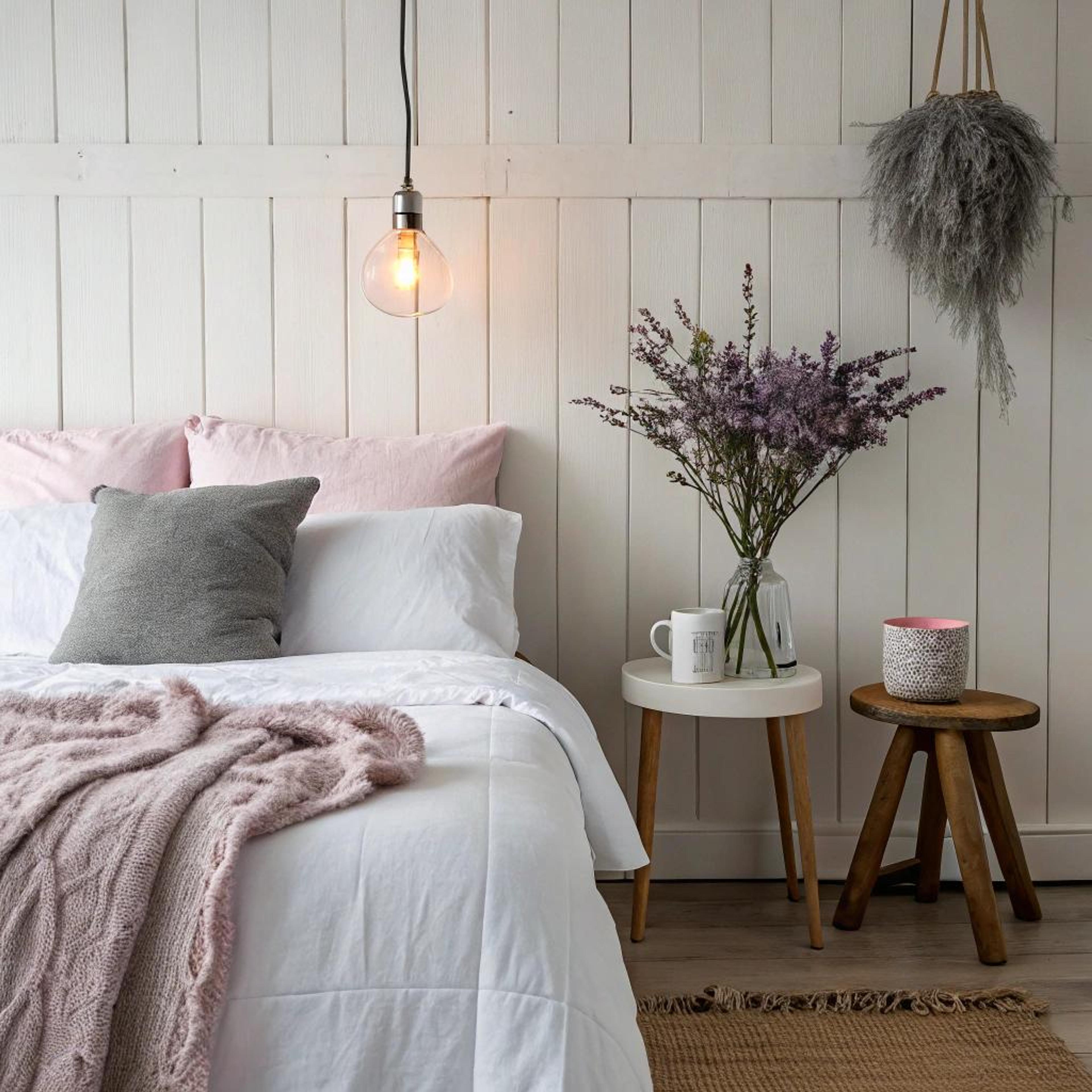 Lavendel en pastelroze accenten