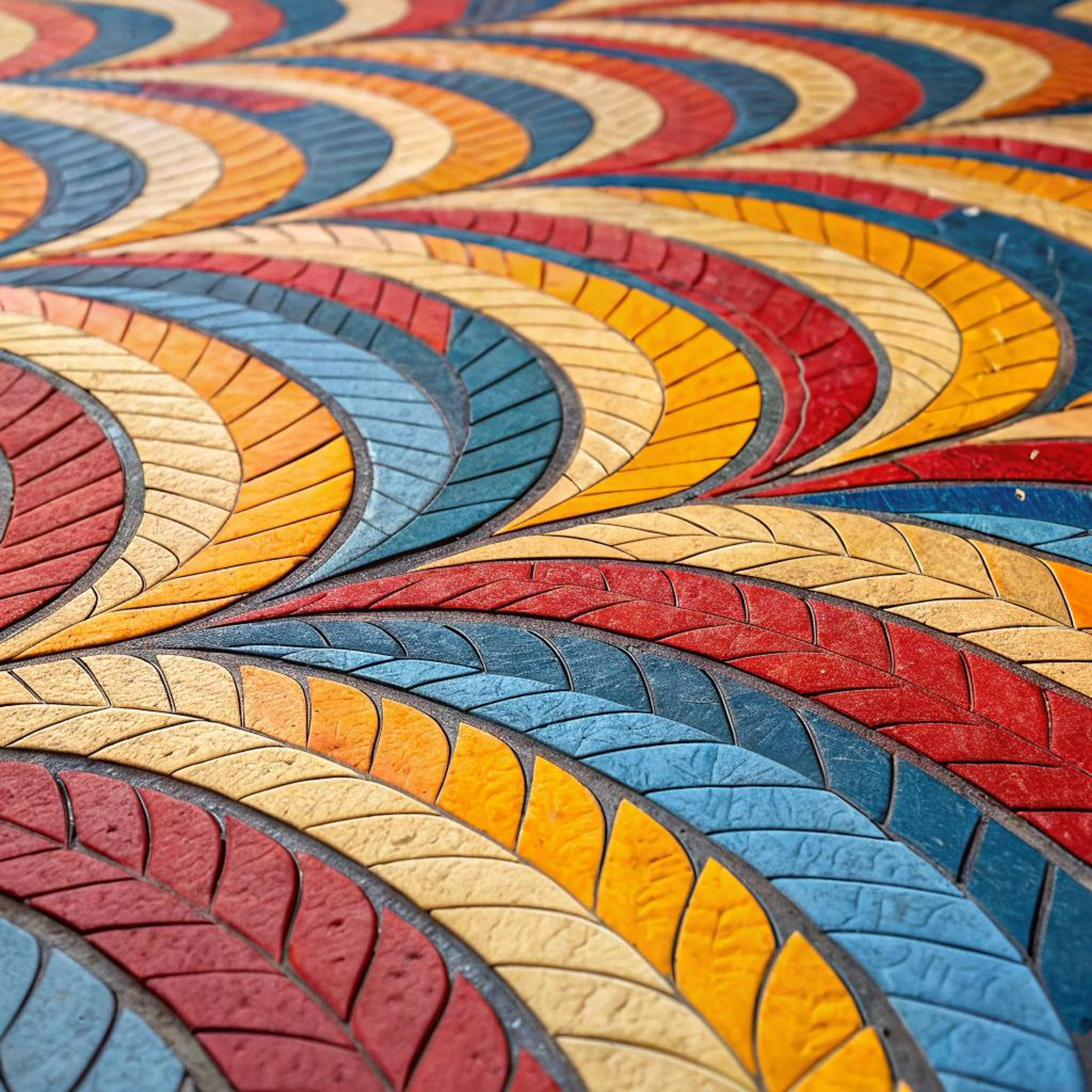 Kleurrijke vloer met vlechtwerk