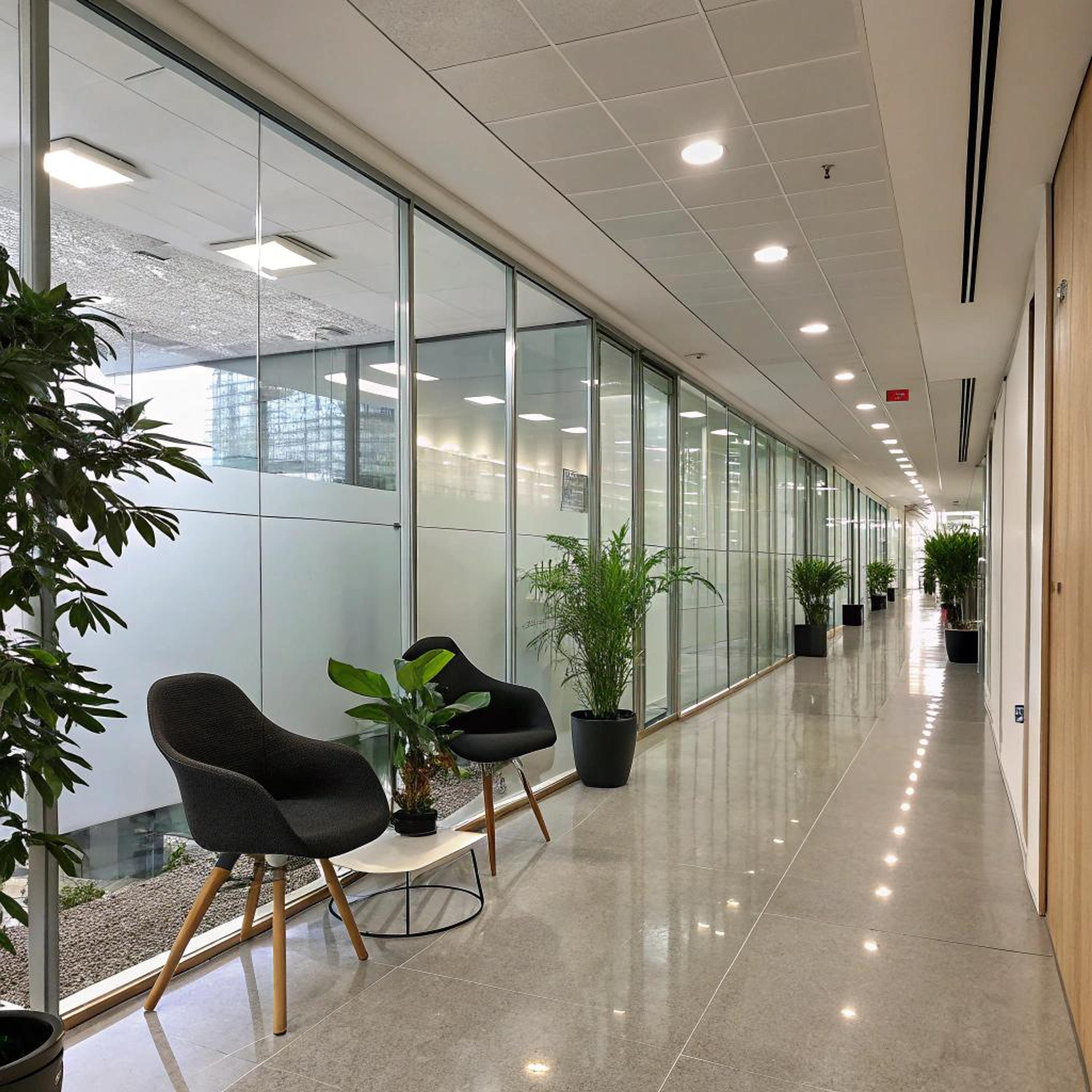 Strakke lijnen met glaswanden