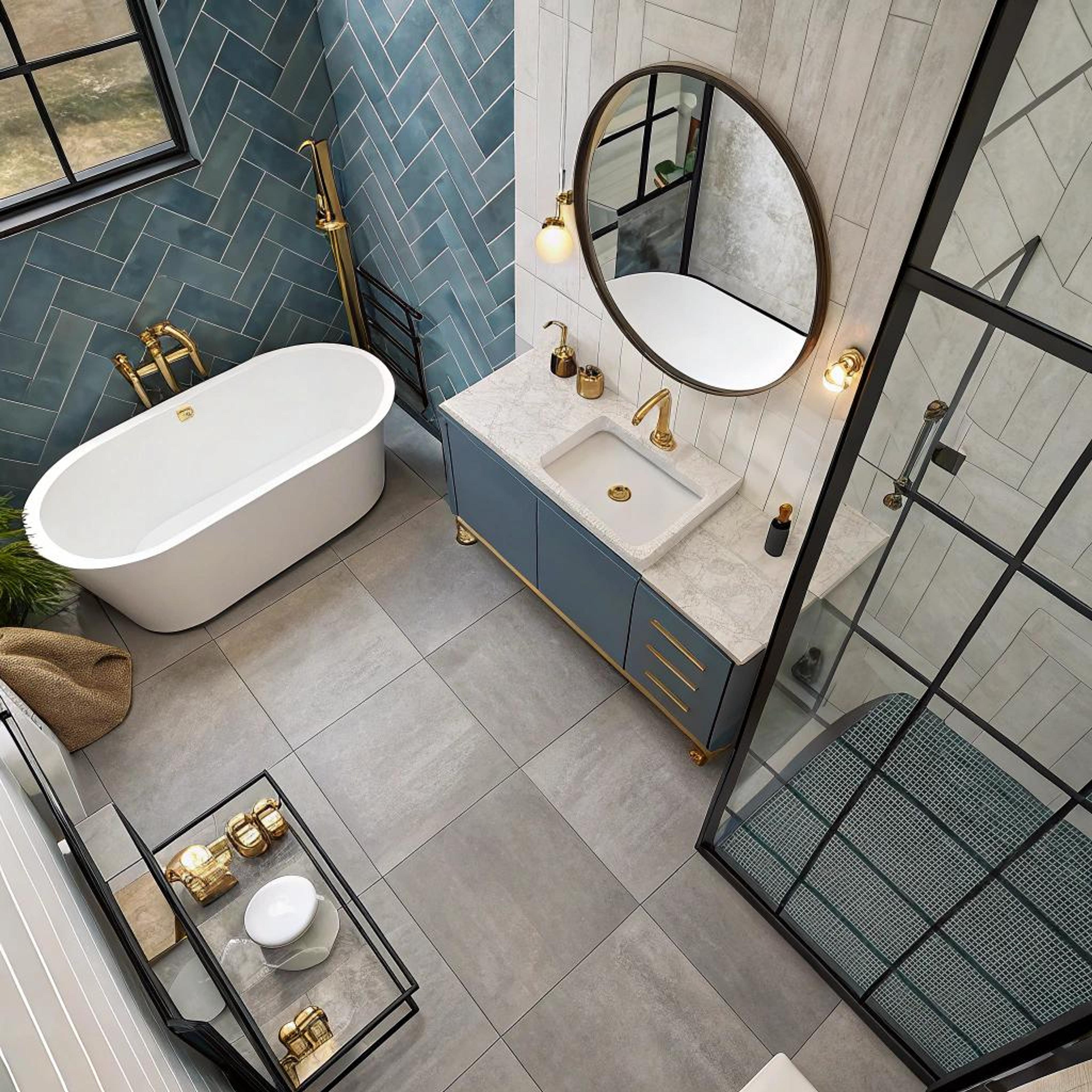 Blauwe visgraat voor luxe