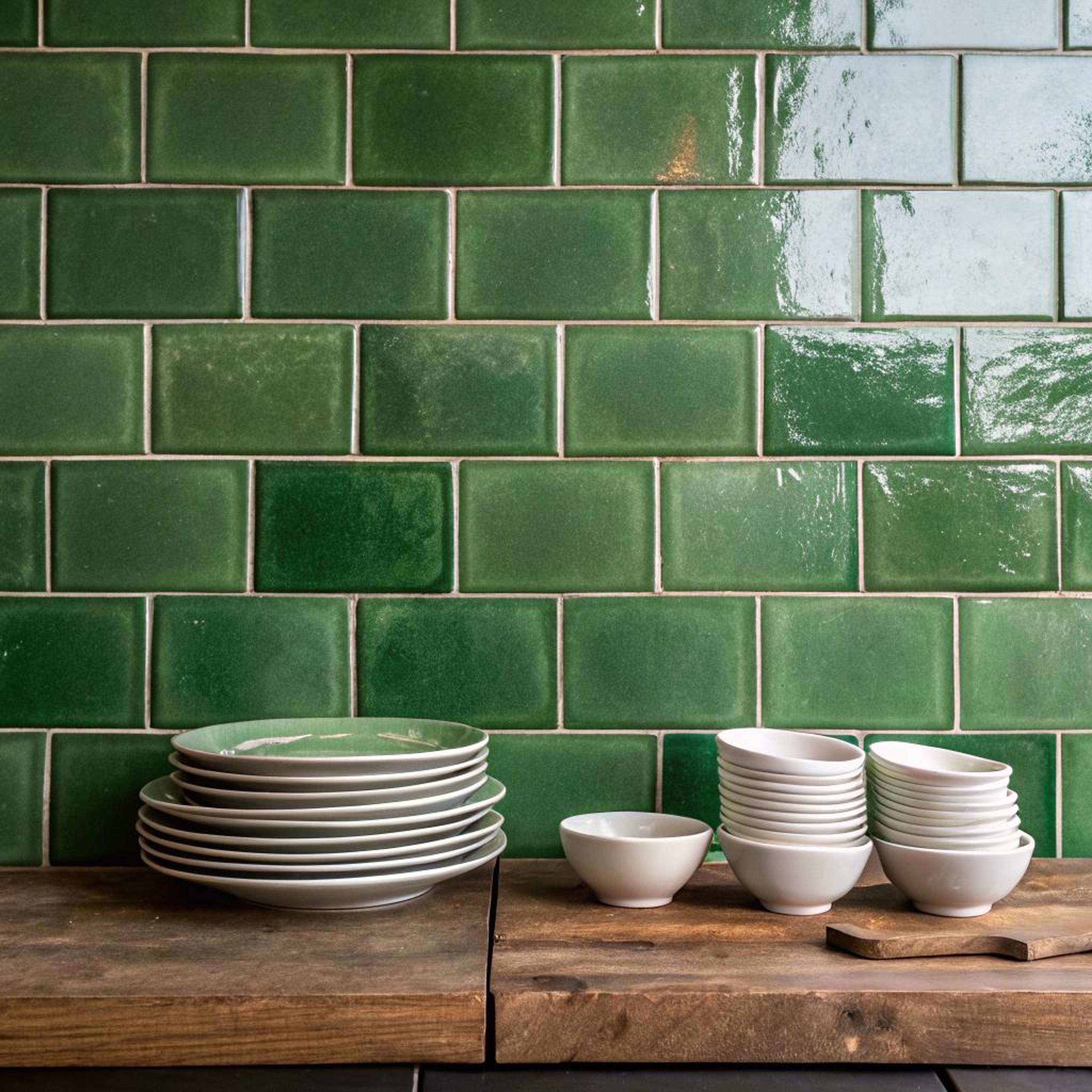 Glanzende groene zellige flair