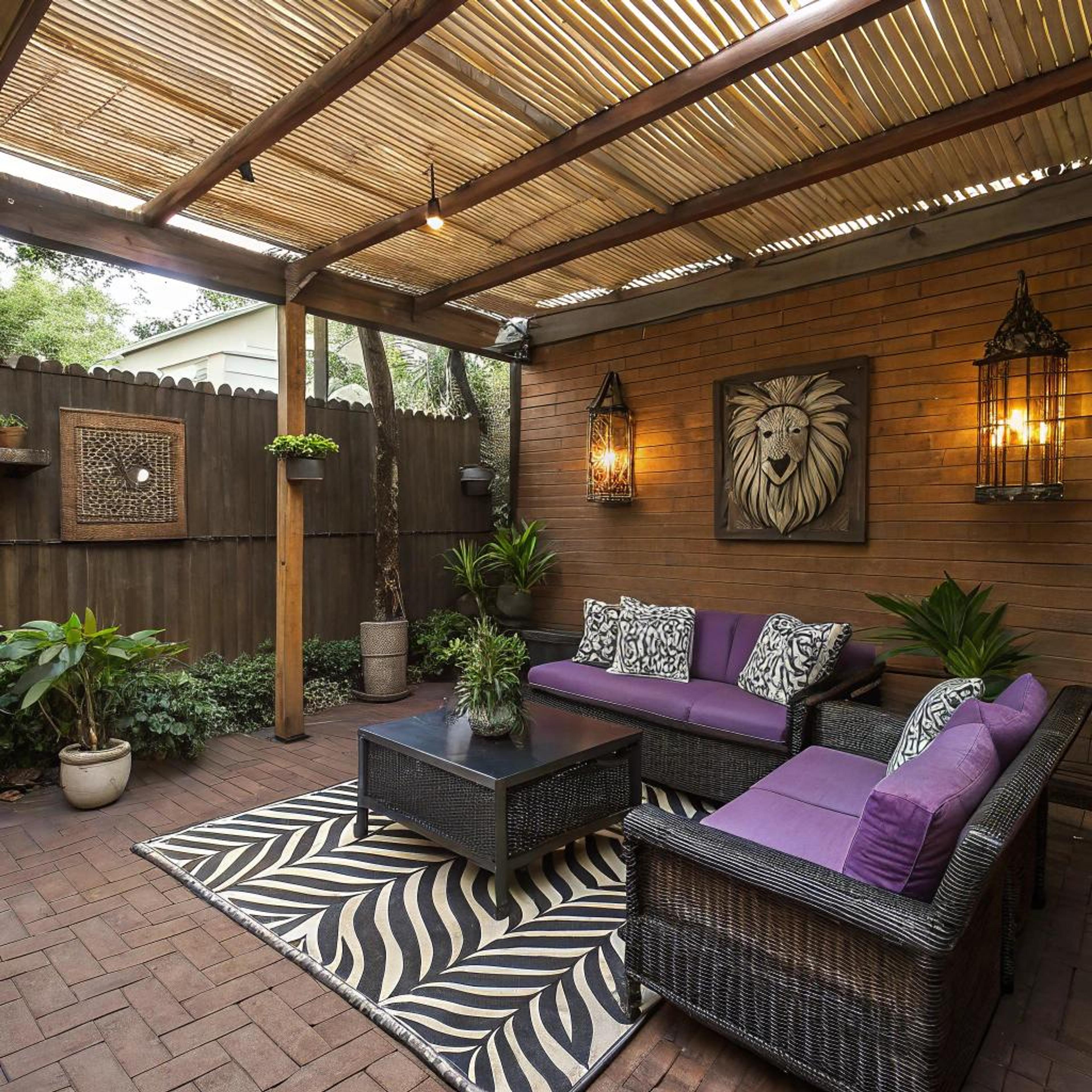 Zebraprint kleed op terras