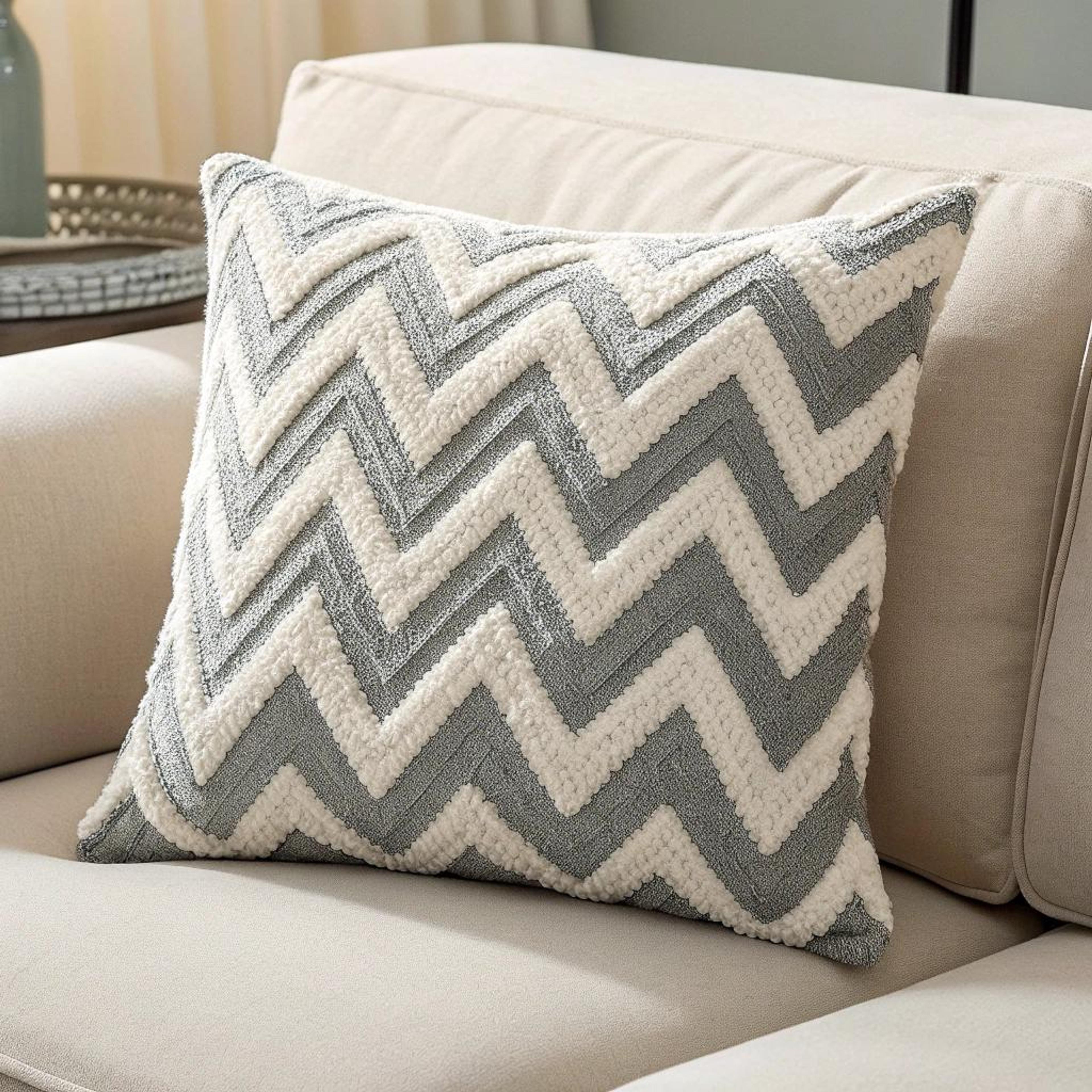 Textuuraccent met chevronkussen