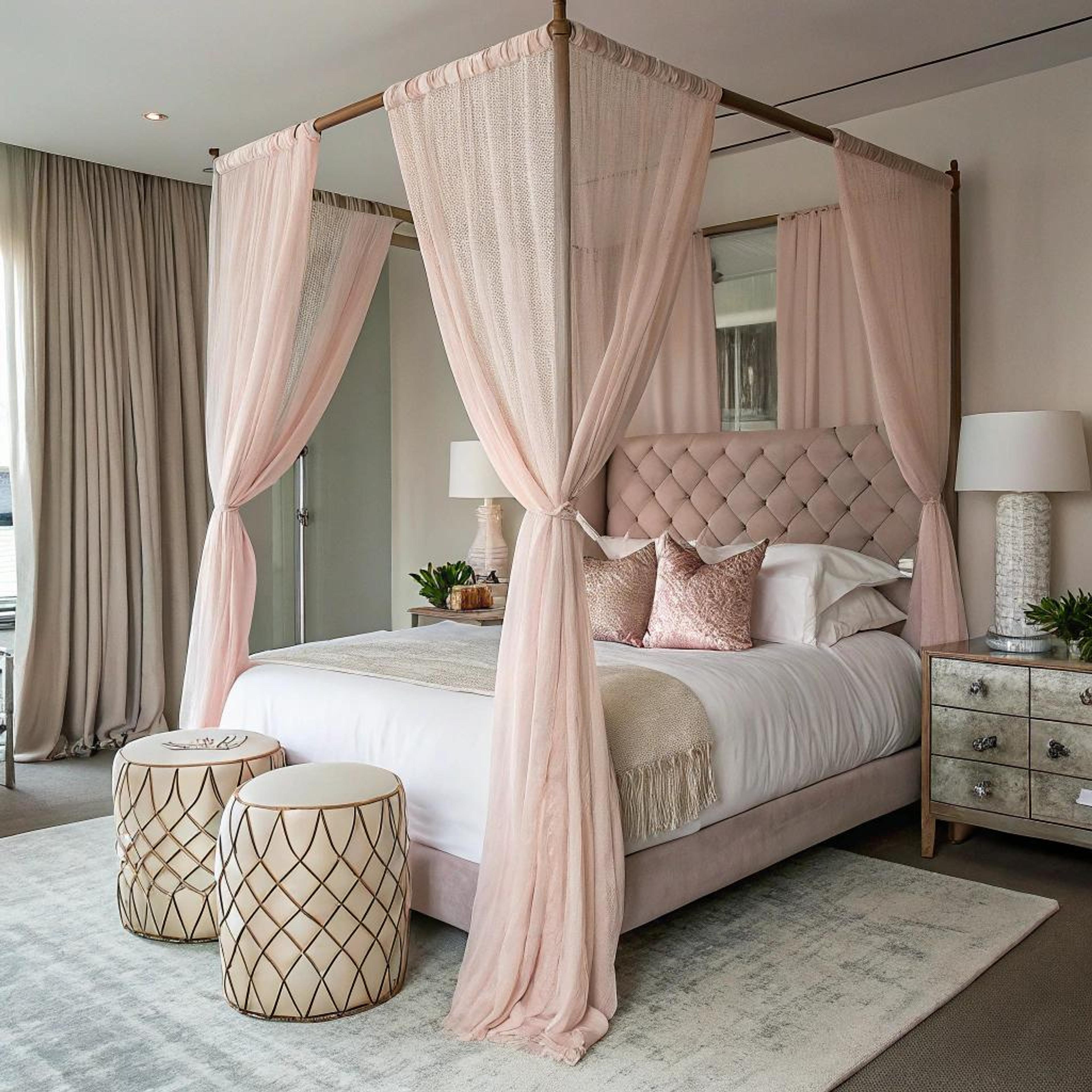 Gouden accenten bij hemelbed