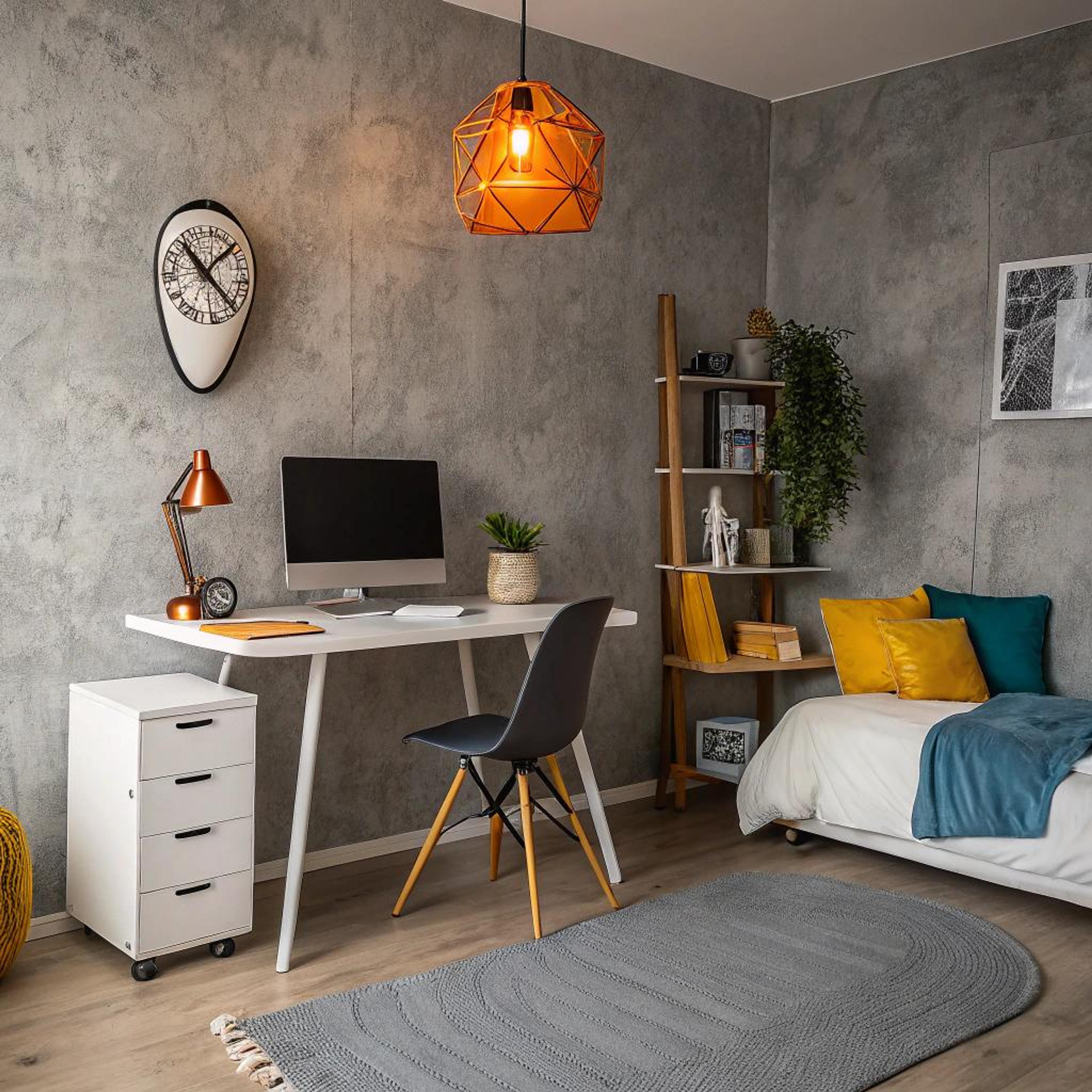 Mosterd en teal accenten