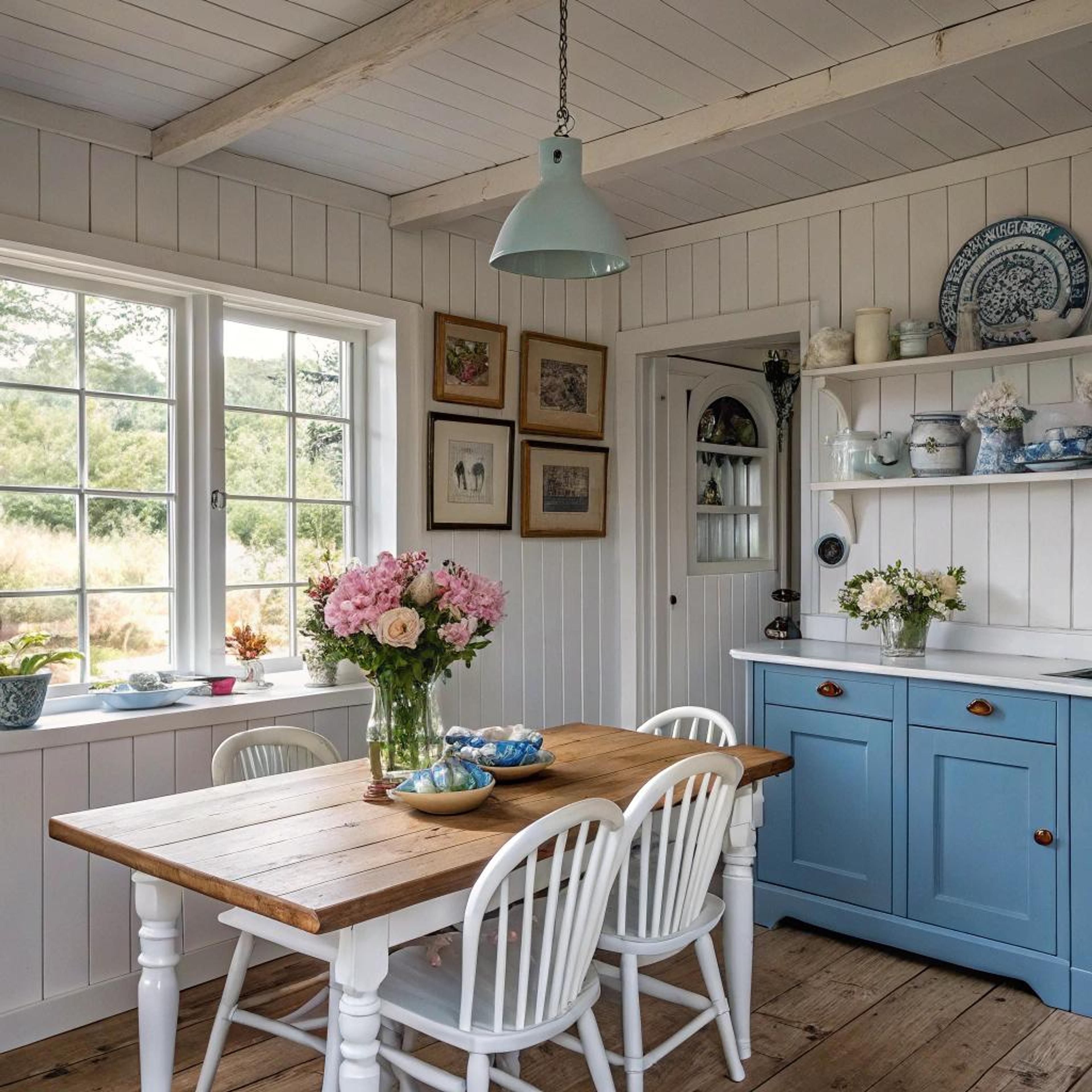 Lichtblauwe kast als frisse blikvanger