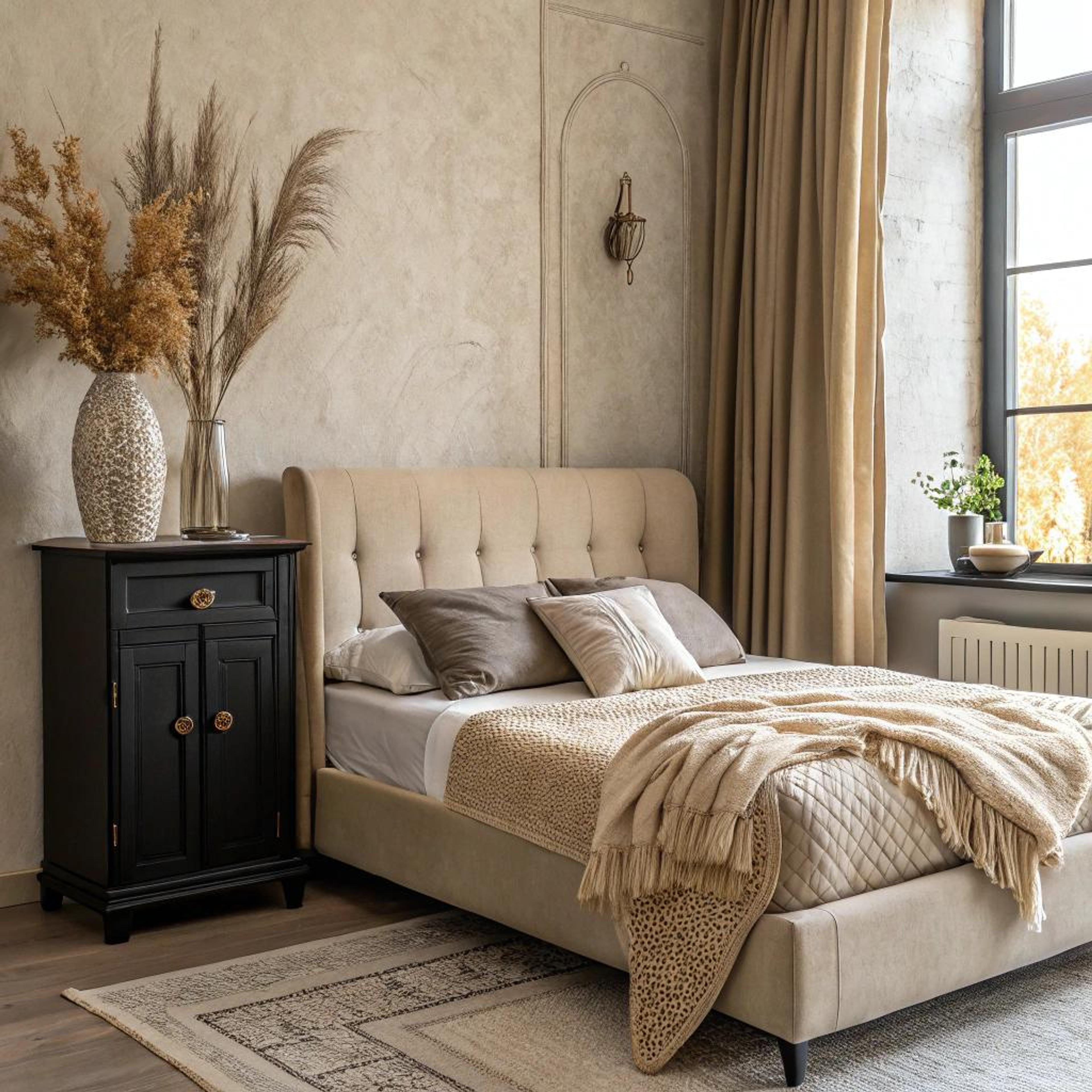Beige warmte met zwart contrast
