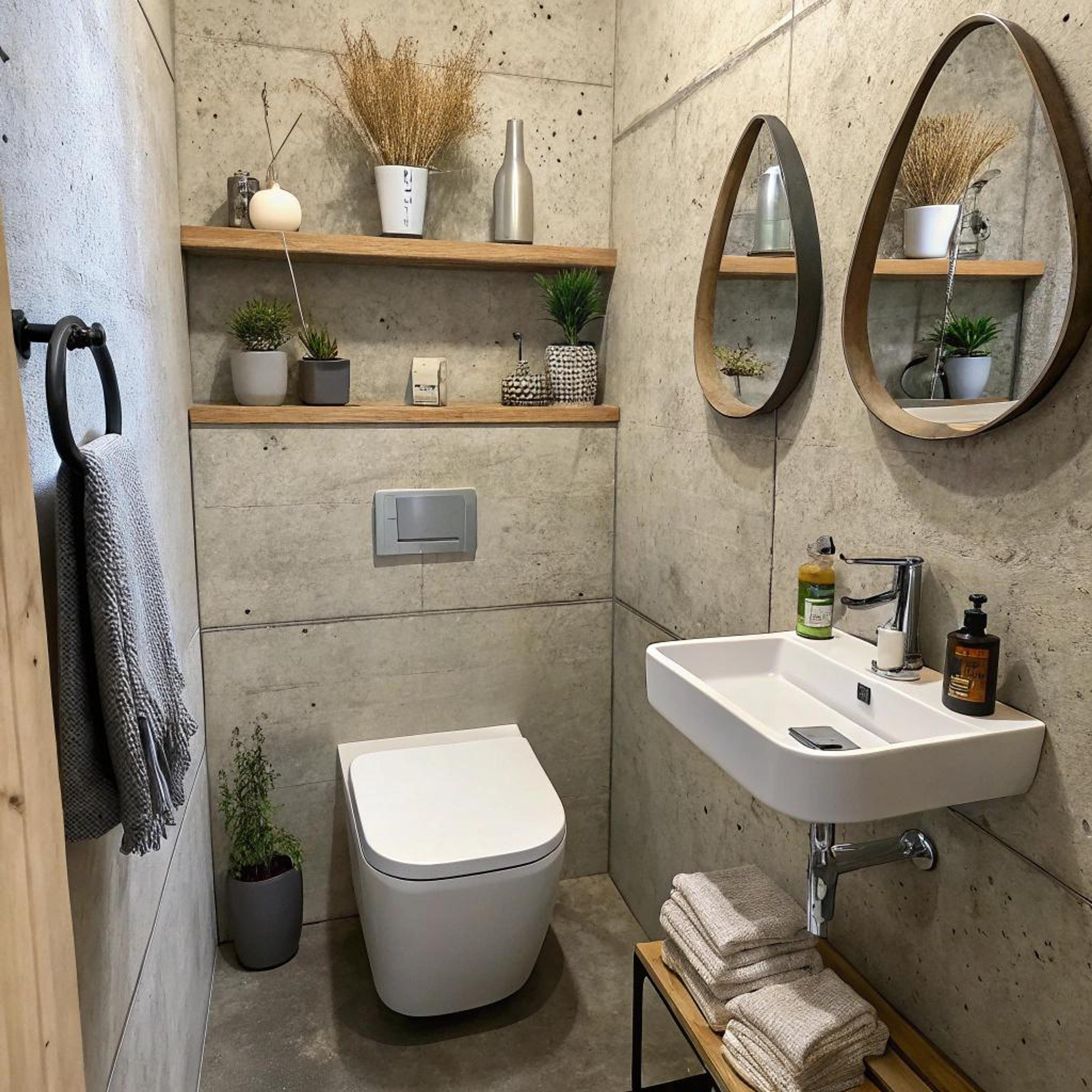 Betonlook met houten accenten