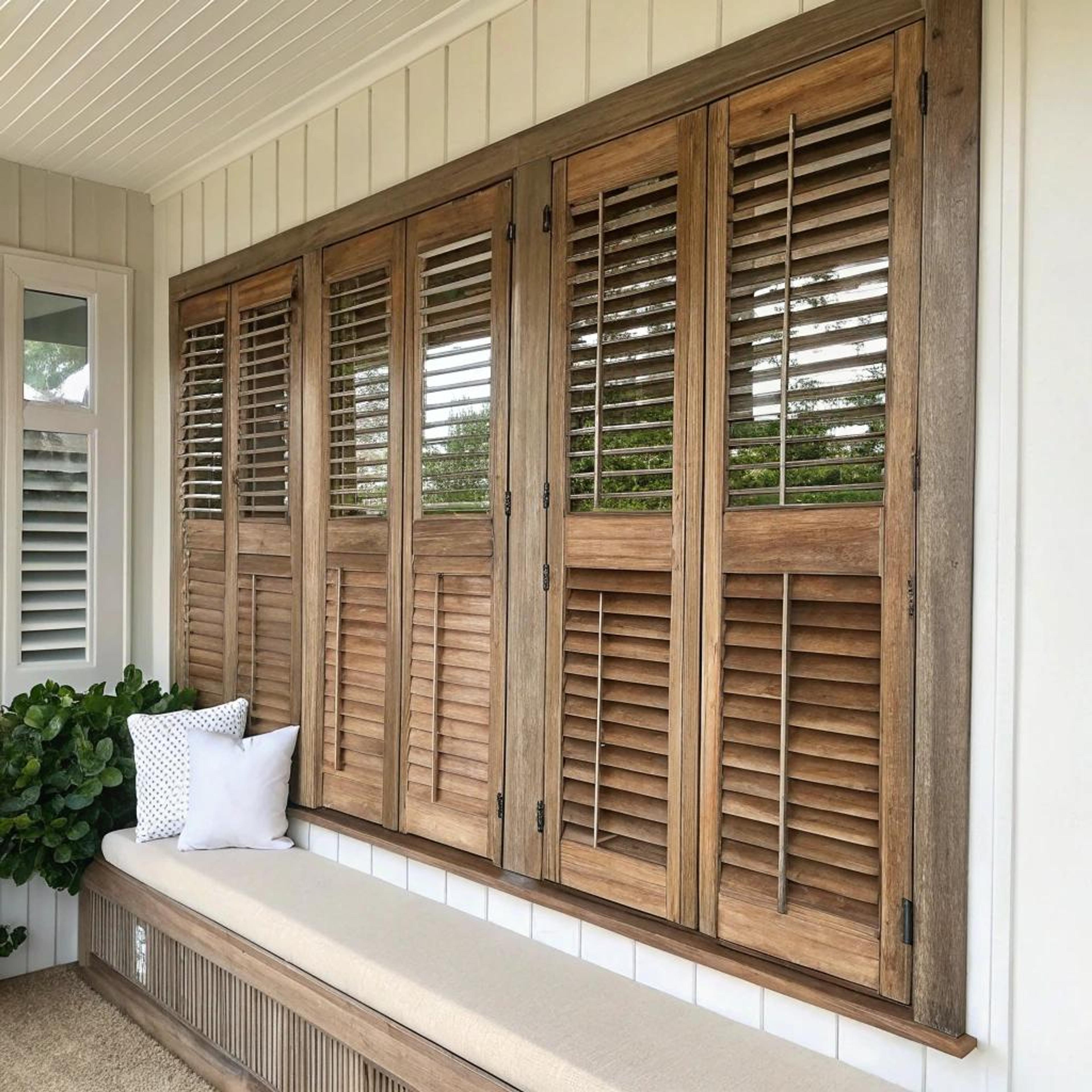 Cocoonen bij houten shutters