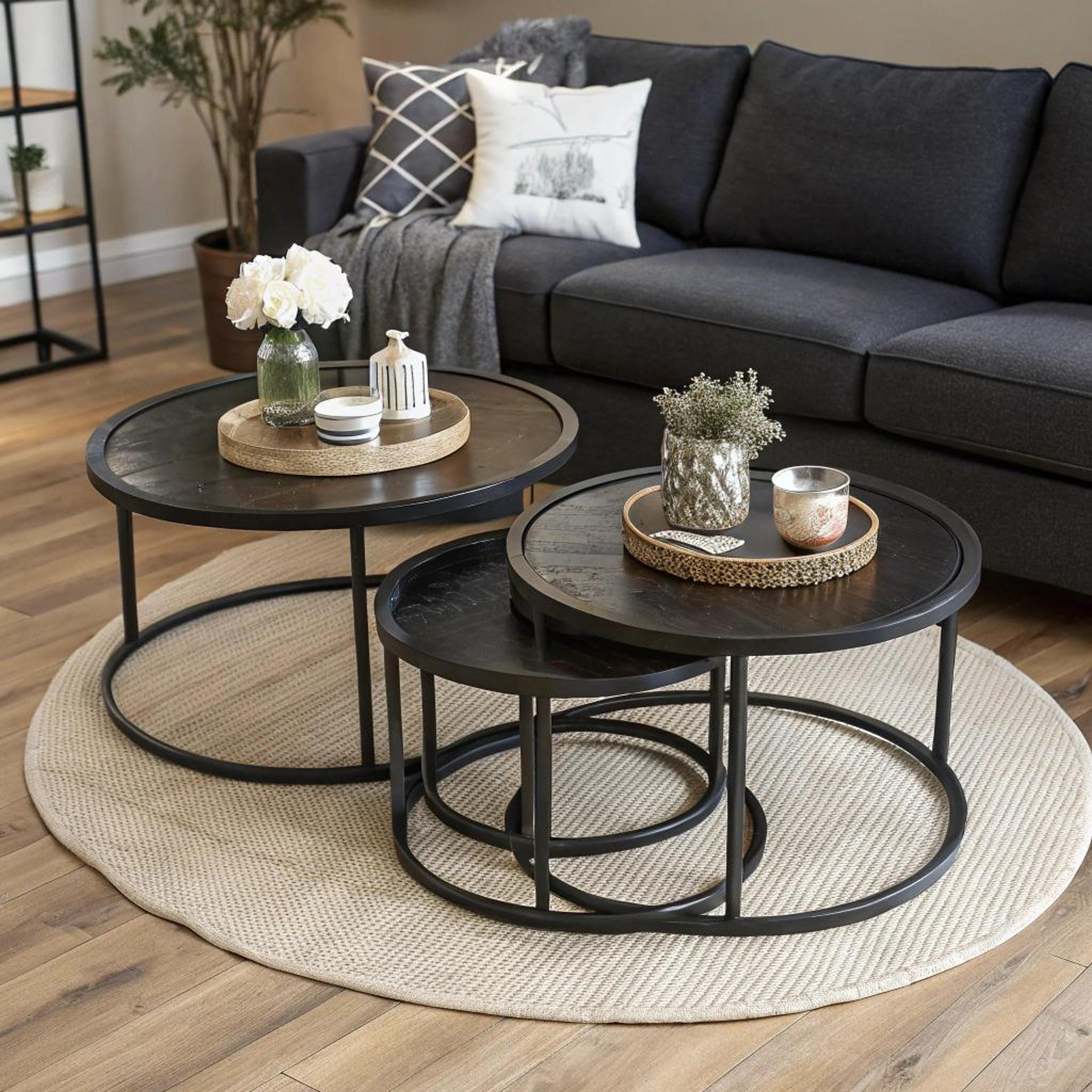 Rond beige vloerkleed als verbinding