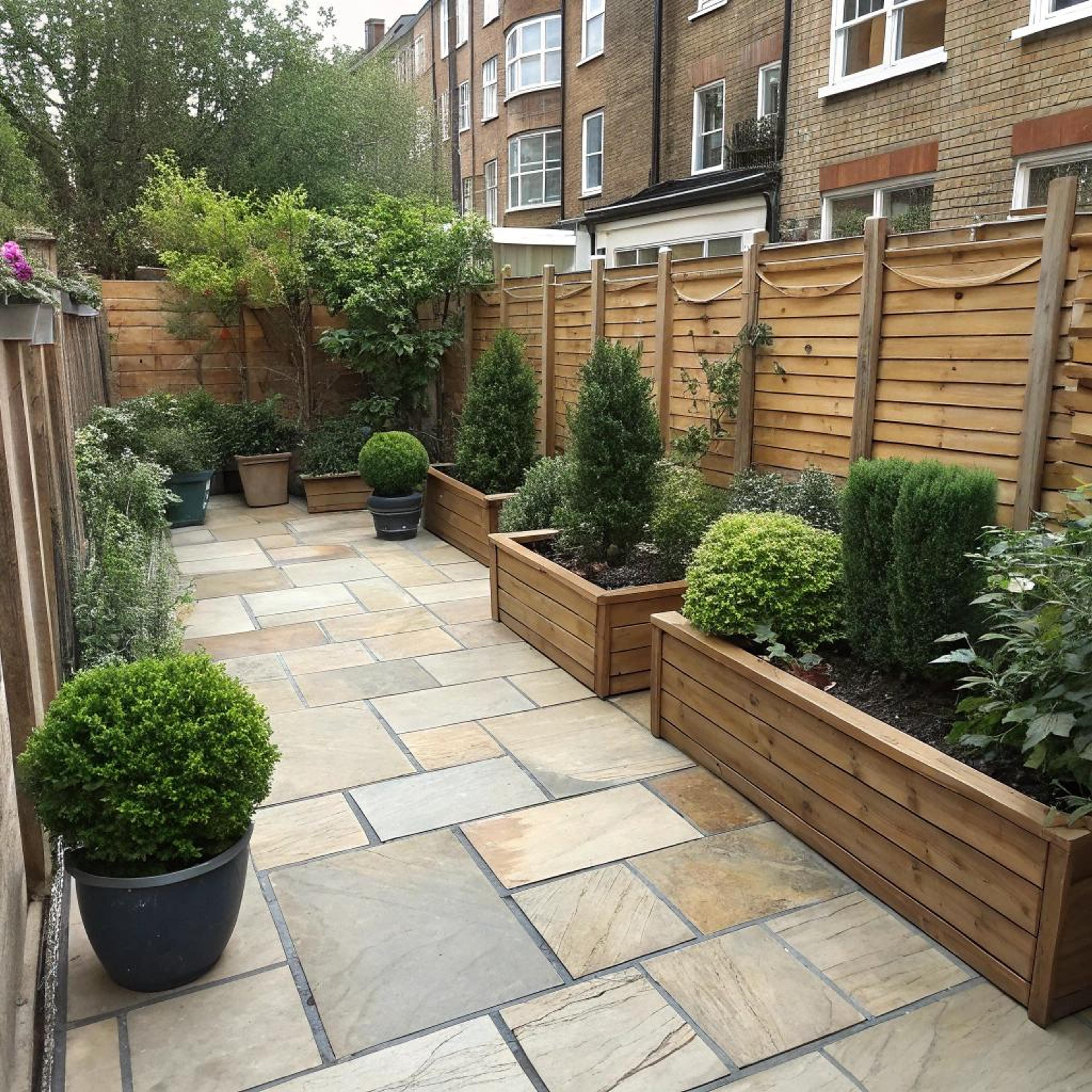 Houten bakken voor structuur