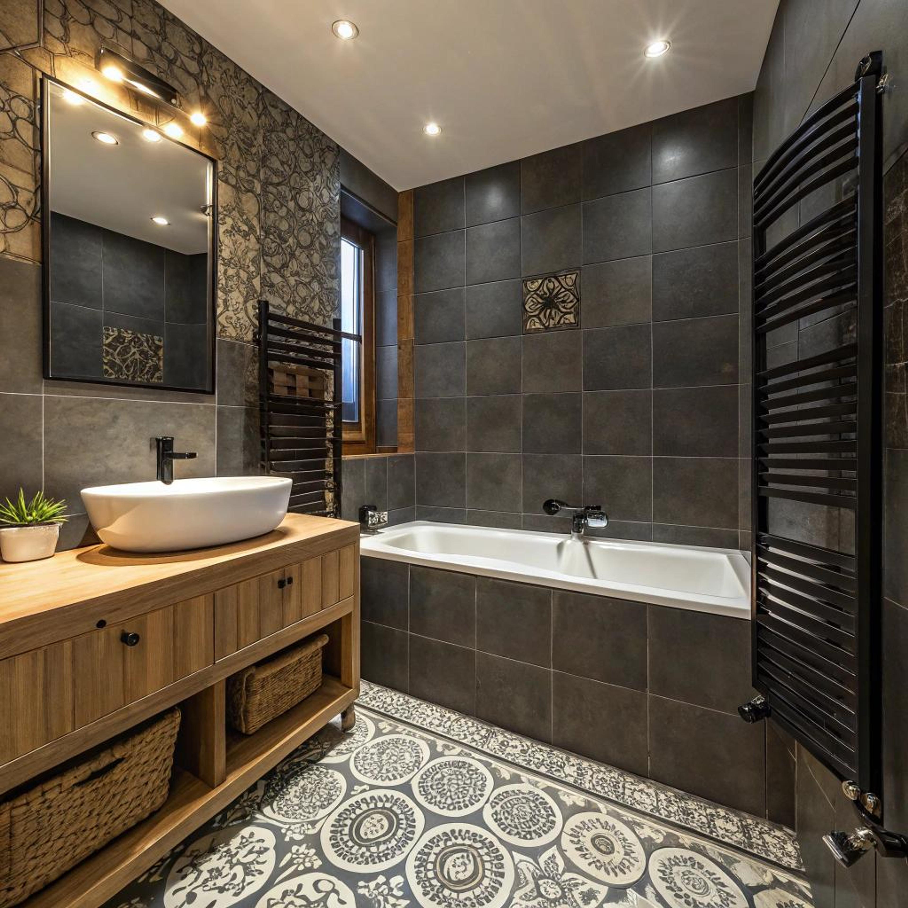 Patroontegels en houten details