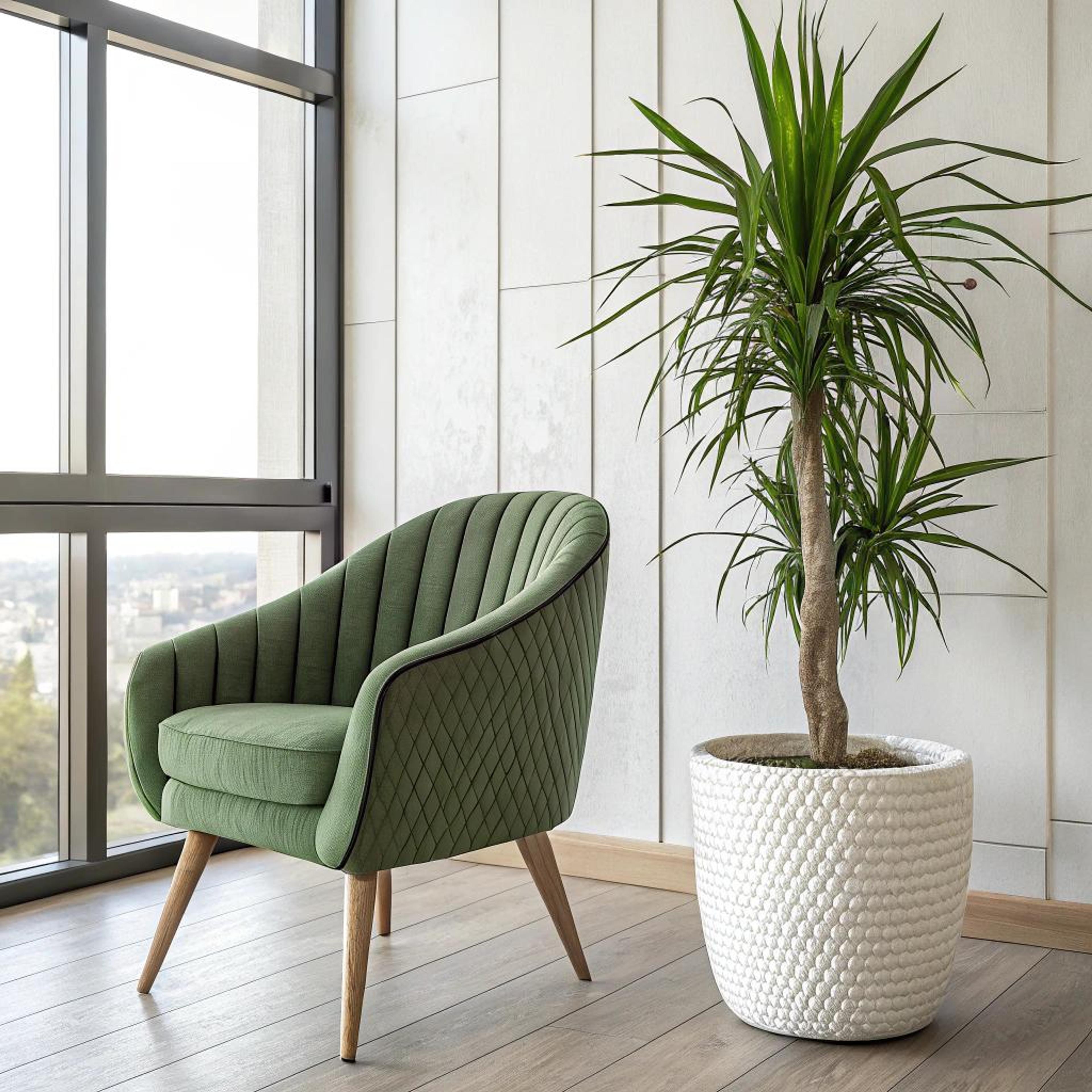 Groene fauteuil met textuur