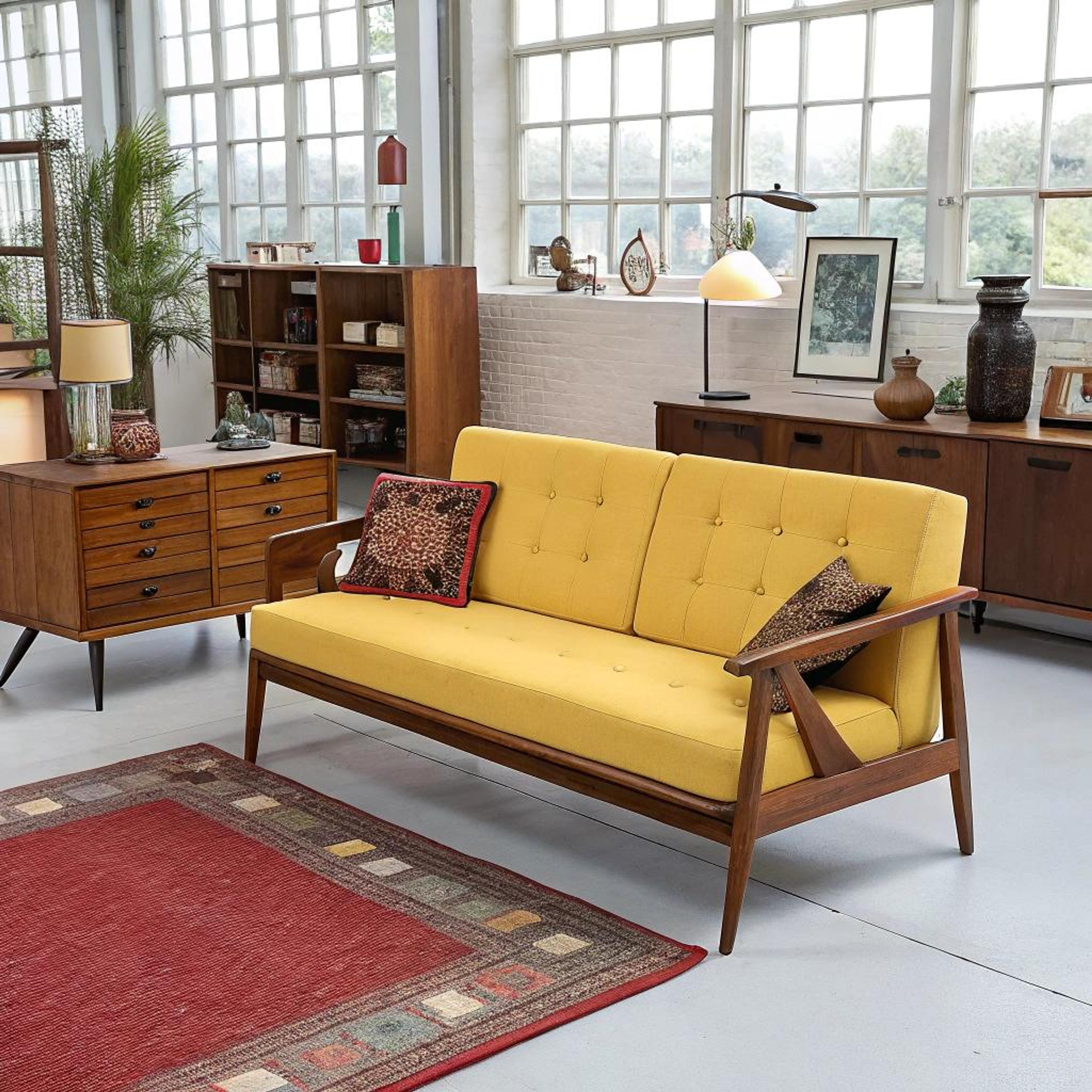 Geel dagbed met retroflair