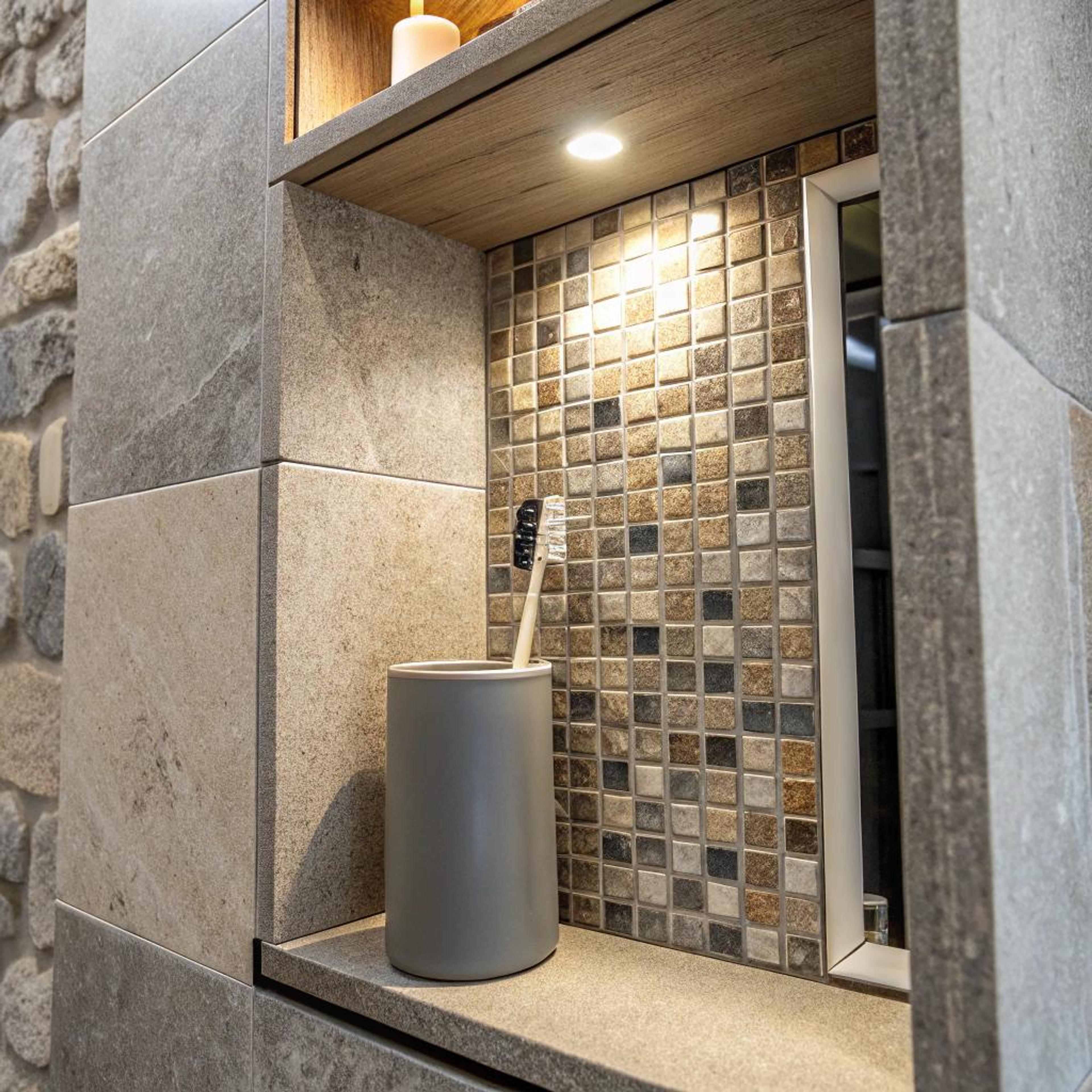 Aardetinten in mozaïeknis