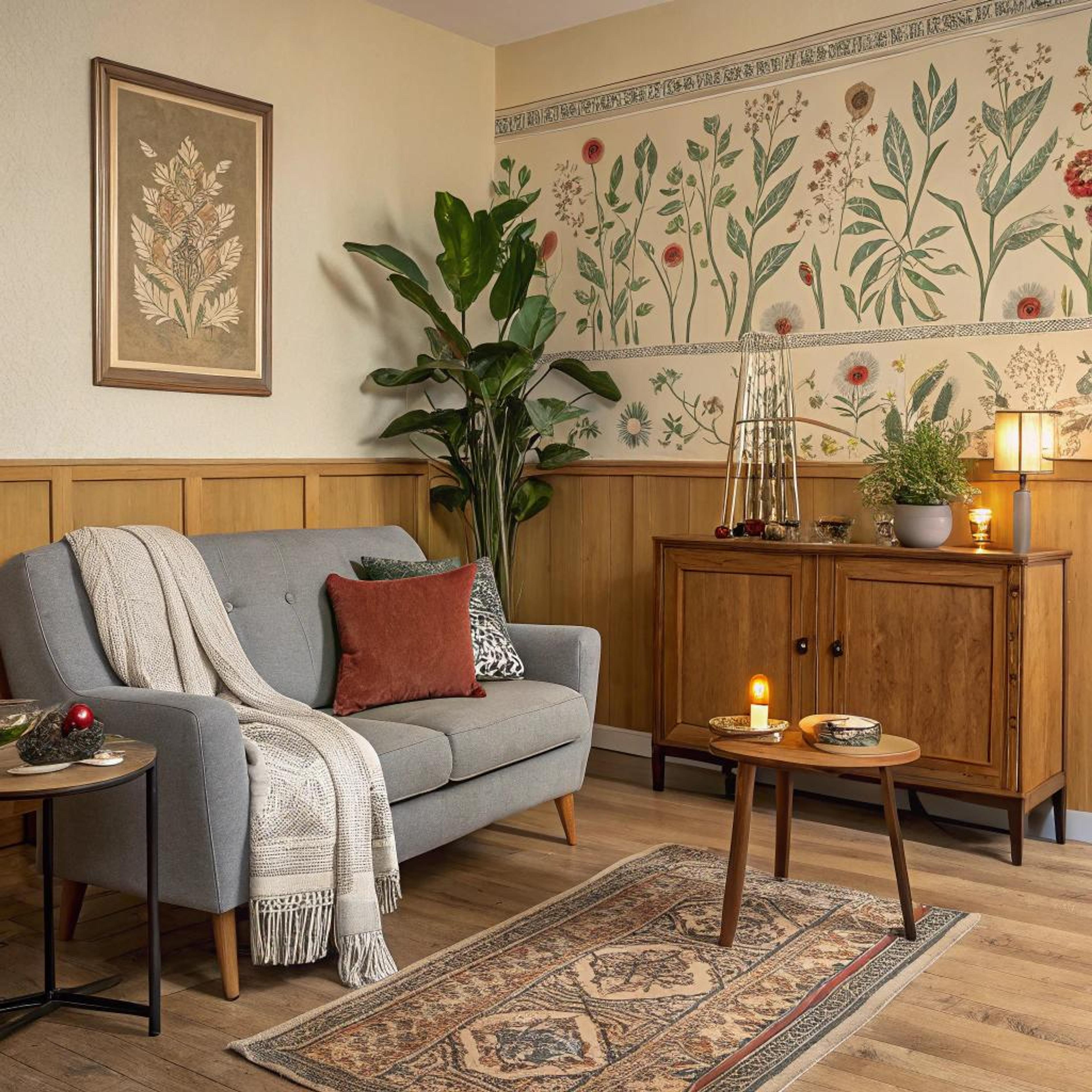 Plantenprint en warme kussens