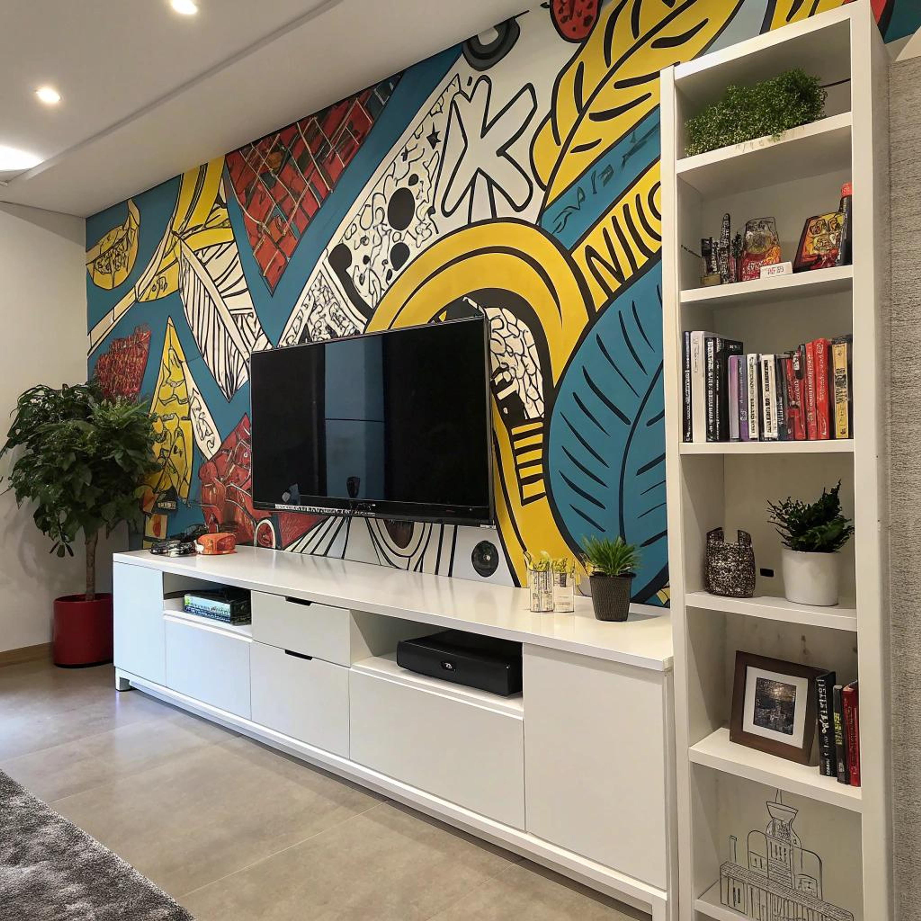 Kleurrijke mural als blikvanger