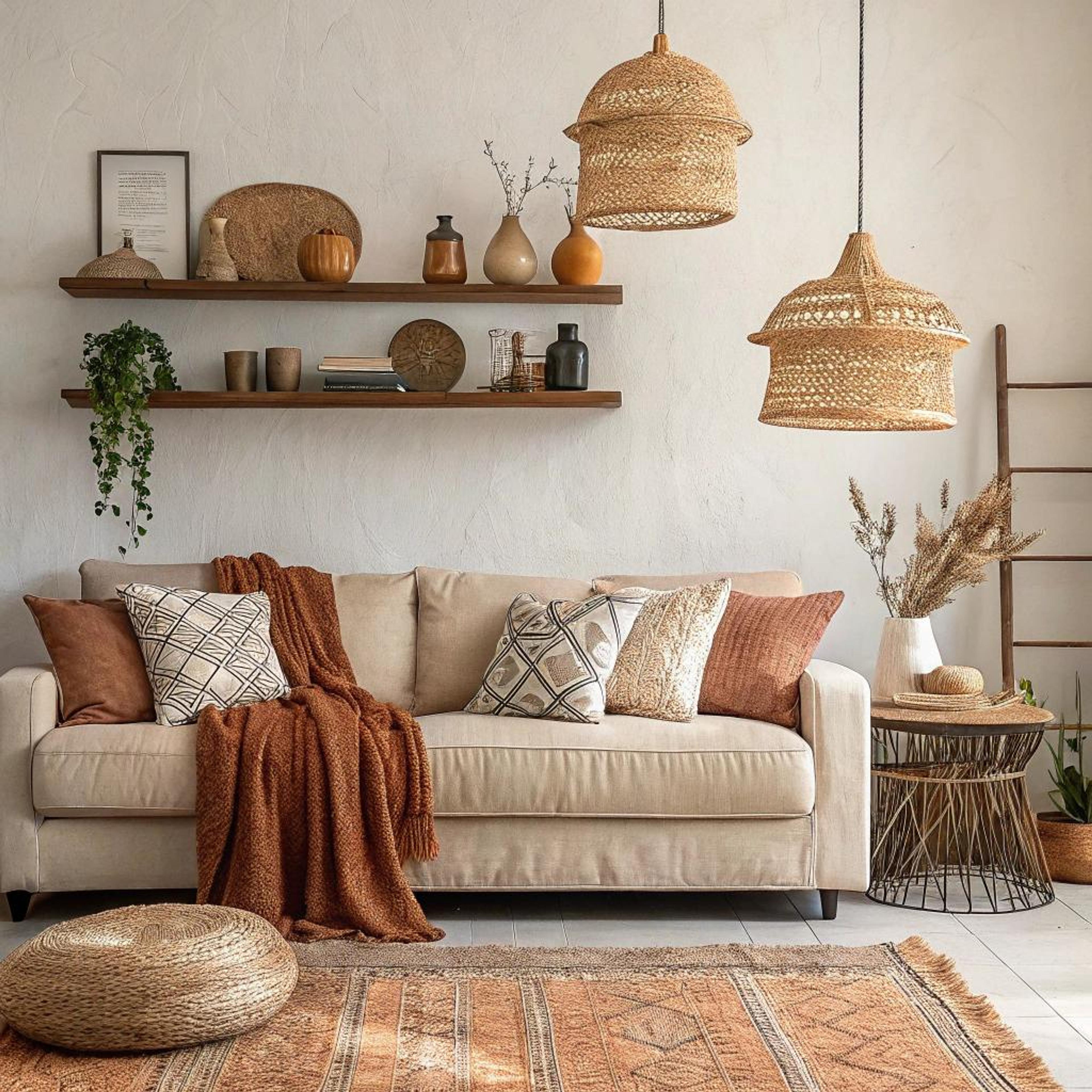 Houten planken met aardse tinten