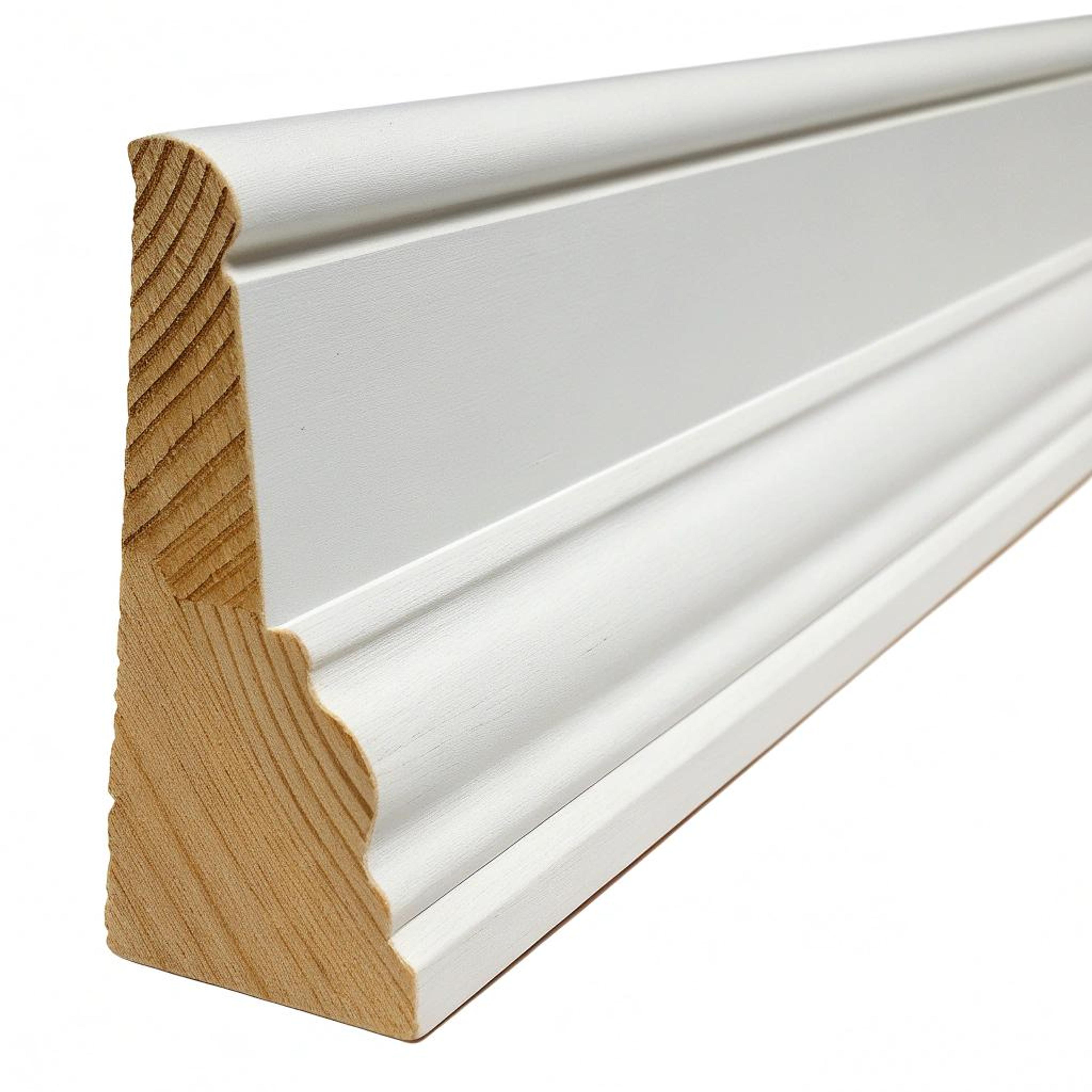 Witte kroonlijst met houtnerf